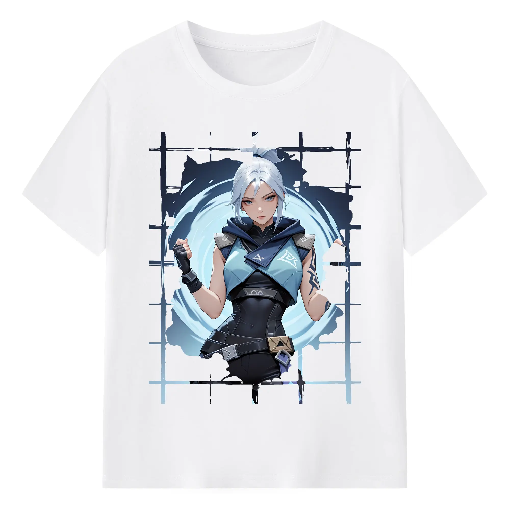 VALORANT グッズ,ジェット - 綿100％ 半袖Tシャツ ・ フロントプリント ・ 快適 通気性 ・ 日常使い 散歩 スポーツ用