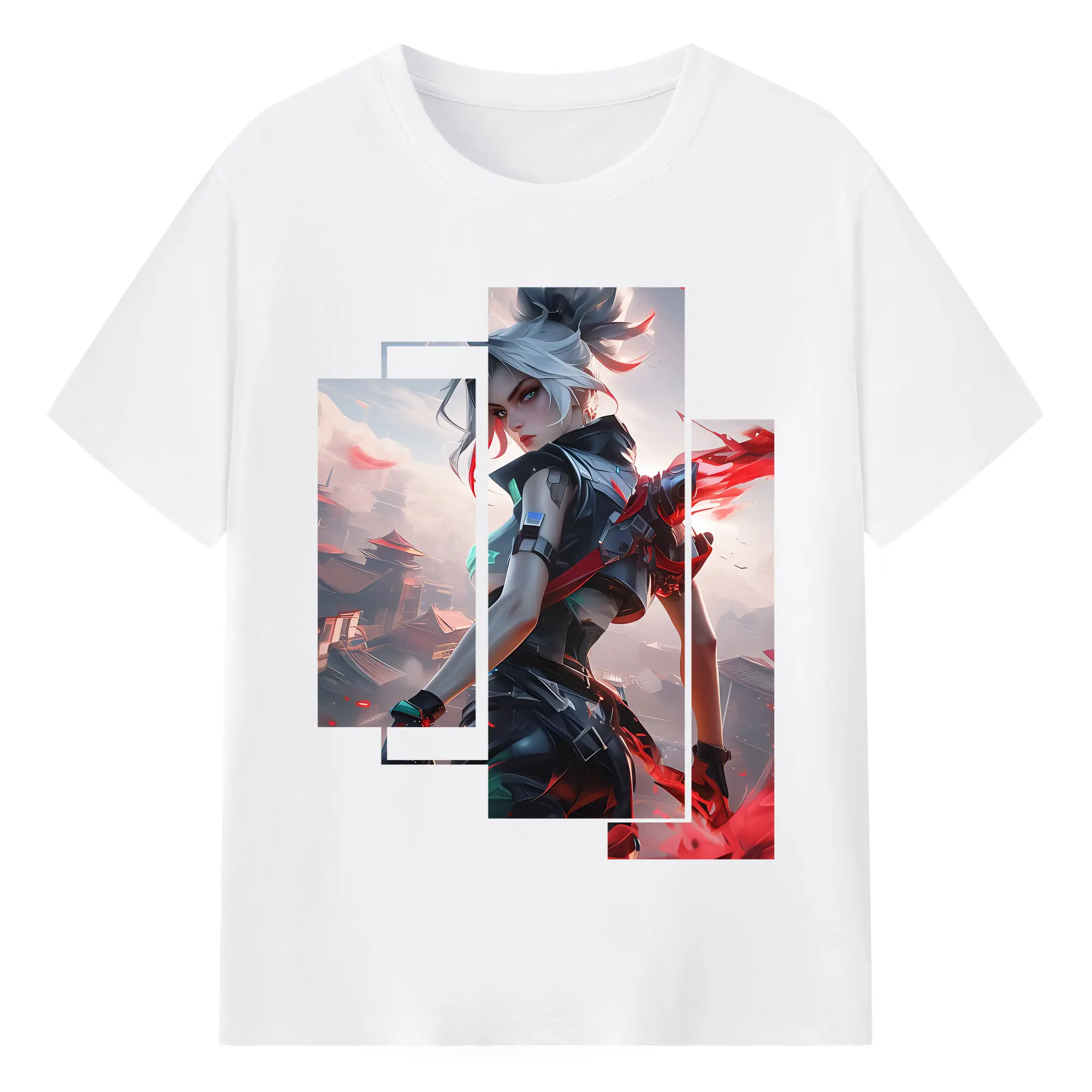 VALORANT グッズ,ジェット - 綿100％ 半袖Tシャツ ・ フロントプリント ・ 快適 通気性 ・ 日常使い 散歩 スポーツ用