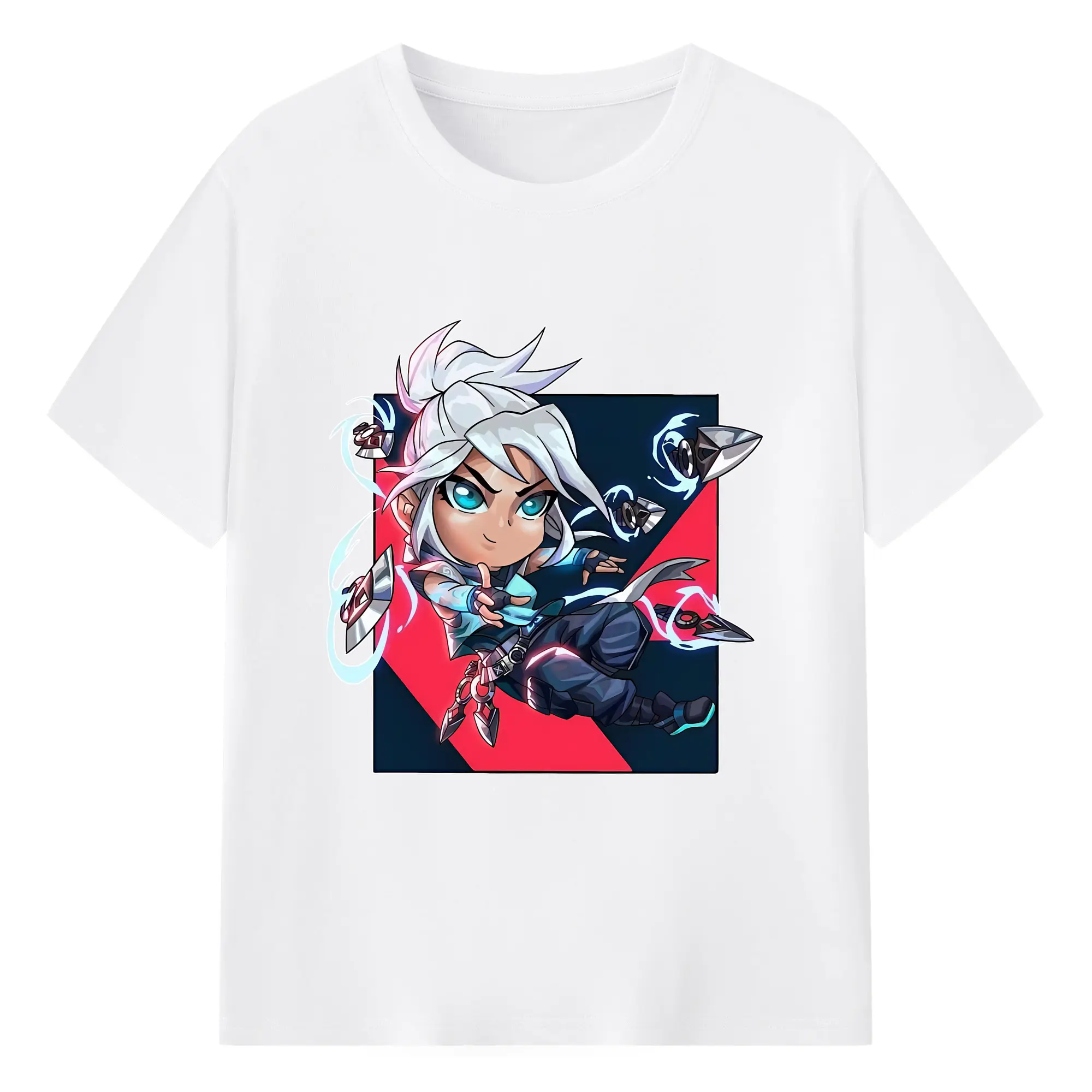 VALORANT グッズ,ジェット - 綿100％ 半袖Tシャツ ・ フロントプリント ・ 快適 通気性 ・ 日常使い 散歩 スポーツ用