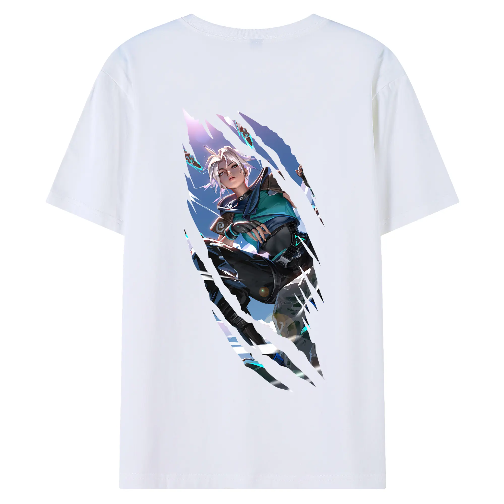 VALORANT グッズ,ジェット - 綿100％ 半袖Tシャツ ・ バックプリント ・ 快適 通気性 ・ 日常使い 散歩 スポーツ用