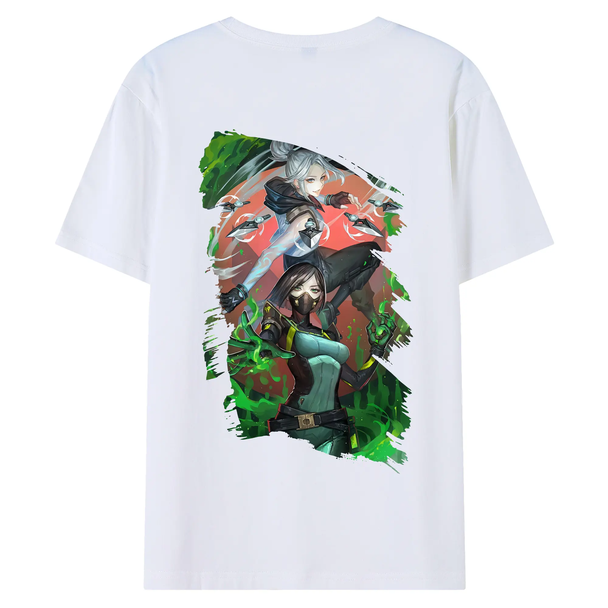 VALORANT グッズ,ジェット - 綿100％ 半袖Tシャツ ・ バックプリント ・ 快適 通気性 ・ 日常使い 散歩 スポーツ用