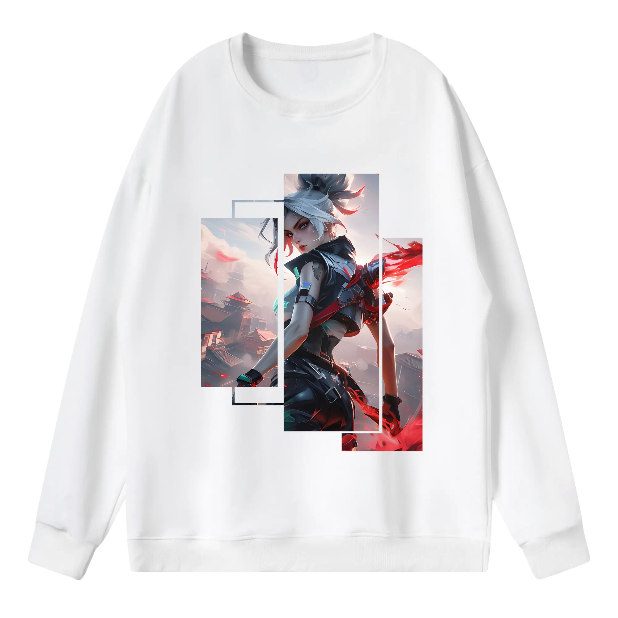 VALORANT グッズ,ジェット - 薄手 クルーネック スウェット 裏毛260g · ポリエステル 春秋向け カジュアル 男女兼用 · トレーナー デイリー スポーツ 散歩に最適