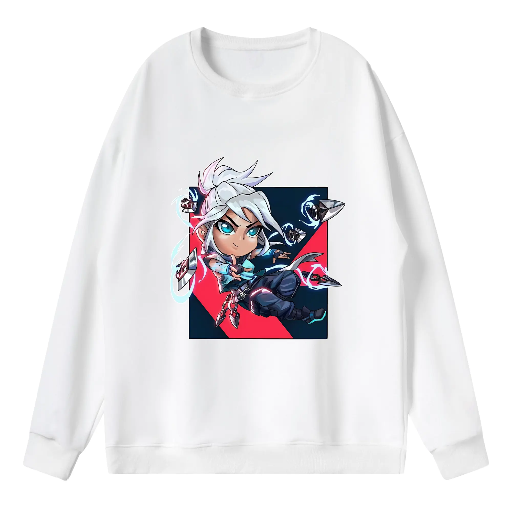 VALORANT グッズ,ジェット - 薄手 クルーネック スウェット 裏毛260g · ポリエステル 春秋向け カジュアル 男女兼用 · トレーナー デイリー スポーツ 散歩に最適