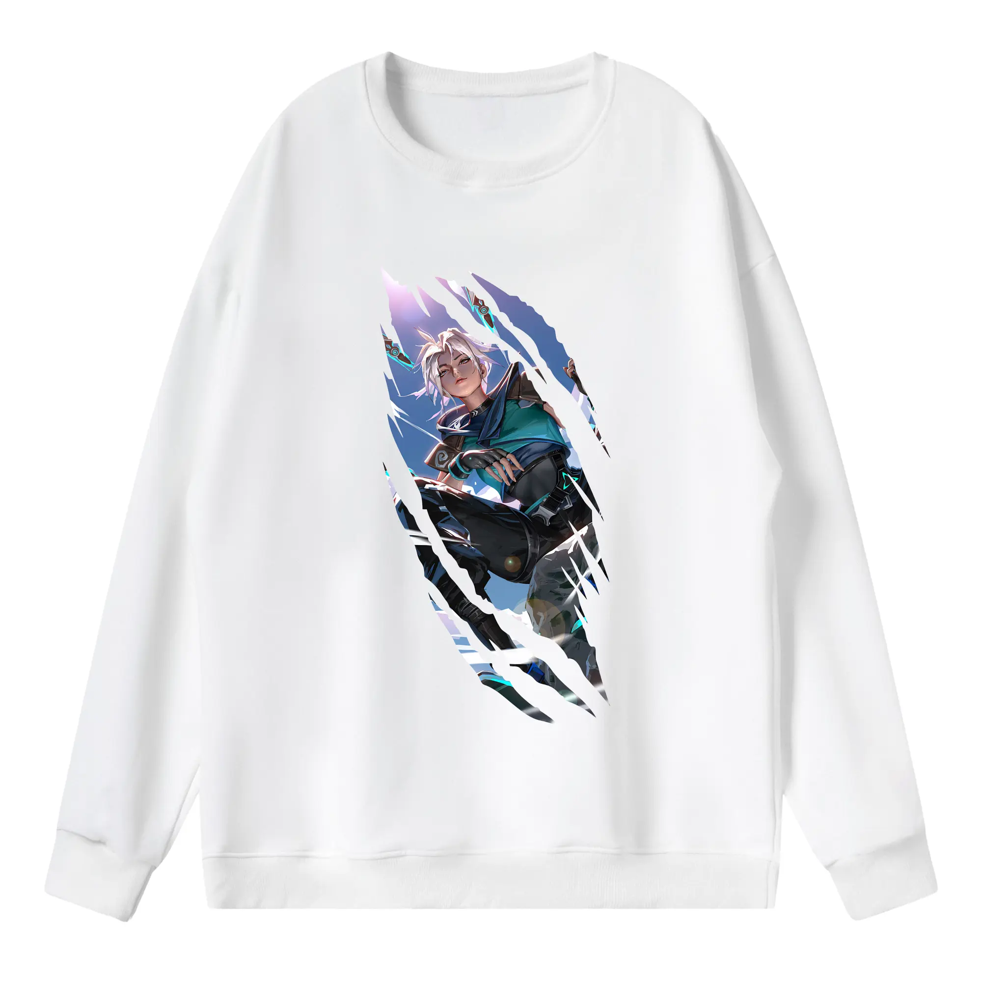 VALORANT グッズ,ジェット - 薄手 クルーネック スウェット 裏毛260g · ポリエステル 春秋向け カジュアル 男女兼用 · トレーナー デイリー スポーツ 散歩に最適