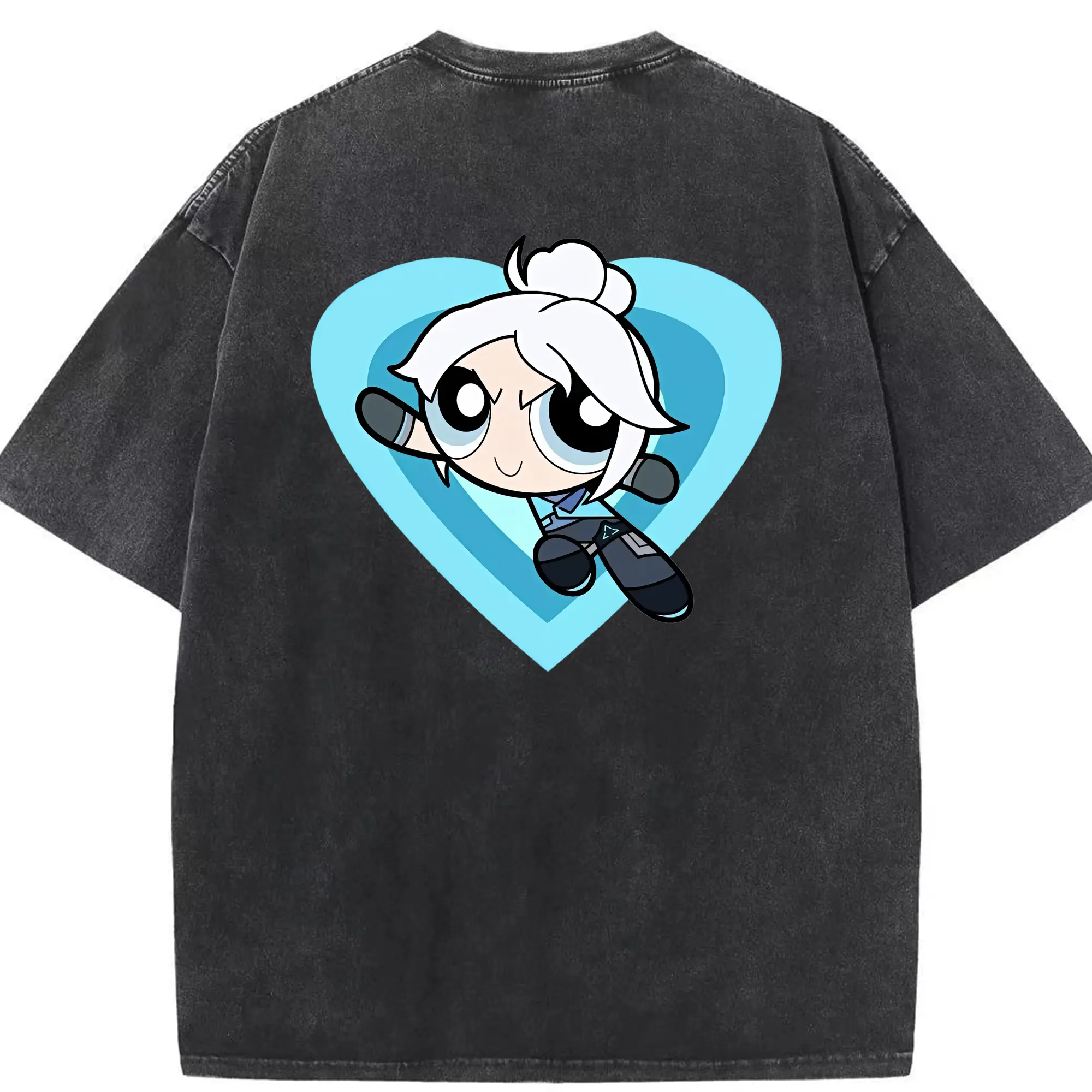 VALORANT グッズ,ジェット - 綿100％ ヴィンテージ風 半袖Tシャツ ・ 背面プリント ・ 柔らか肌触り ・ 通気性 快適 ・ スポーツ カジュアル 外出用