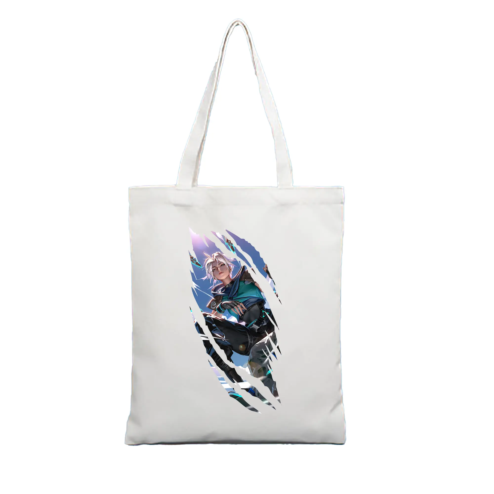 VALORANT グッズ,ジェット - 縦型キャンバス手提げバッグ（トートバッグ） ・ キャンバス素材 ・ ショッピング用 ・ 軽量 丈夫 お手入れ簡単