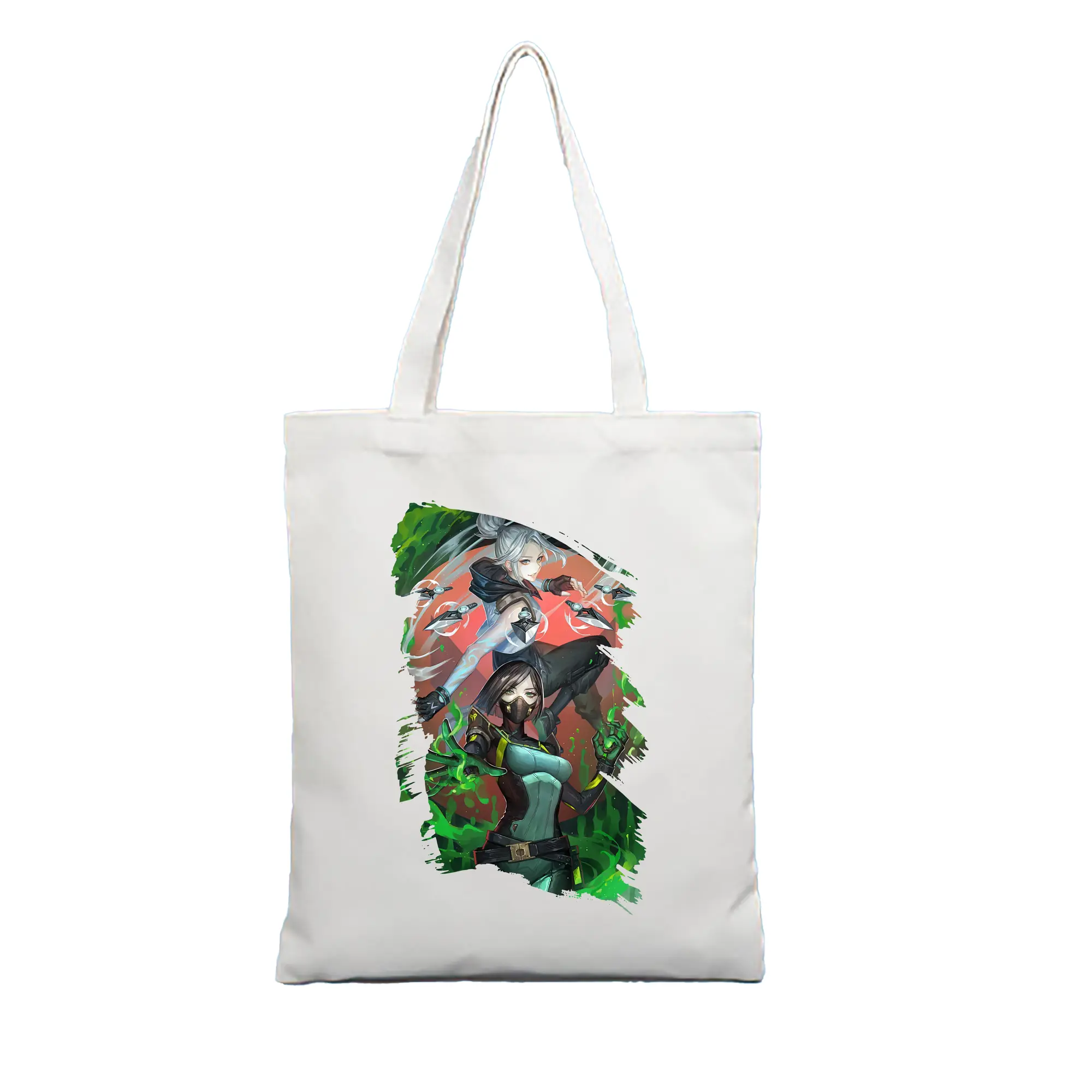 VALORANT グッズ,ジェット - 縦型キャンバス手提げバッグ（トートバッグ） ・ キャンバス素材 ・ ショッピング用 ・ 軽量 丈夫 お手入れ簡単