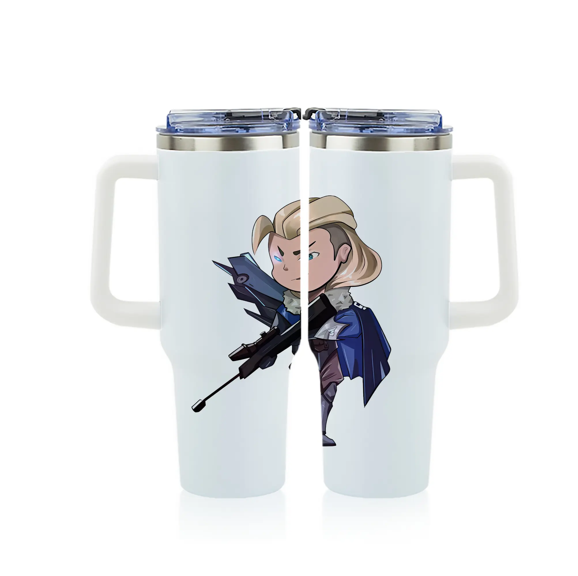 VALORANT グッズ,ソーヴァ - 1200mL フルプリント車用タンブラー ・ 304ステンレス 内側 ・ 201ステンレス 外側 ・ 保温 保冷 ・ 通勤 ドライブ アウトドア用