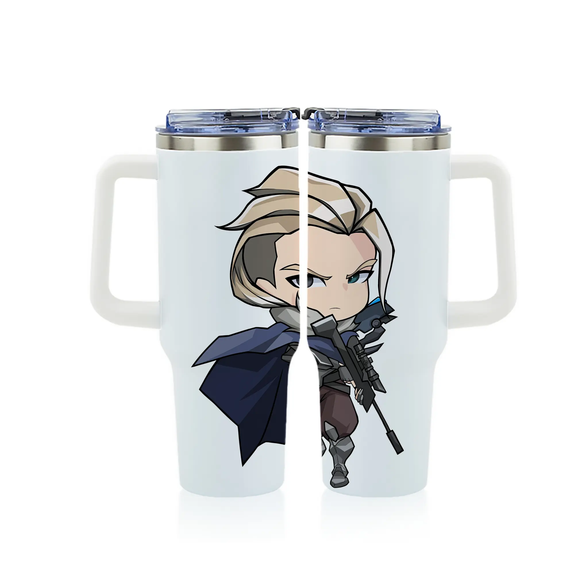 VALORANT グッズ,ソーヴァ - 1200mL フルプリント車用タンブラー ・ 304ステンレス 内側 ・ 201ステンレス 外側 ・ 保温 保冷 ・ 通勤 ドライブ アウトドア用