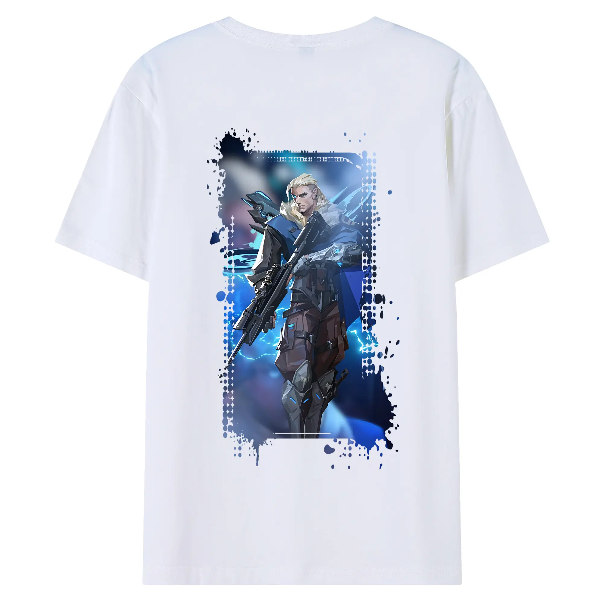 VALORANT グッズ,ソーヴァ - 綿100％ 半袖Tシャツ ・ バックプリント ・ 快適 通気性 ・ 日常使い 散歩 スポーツ用