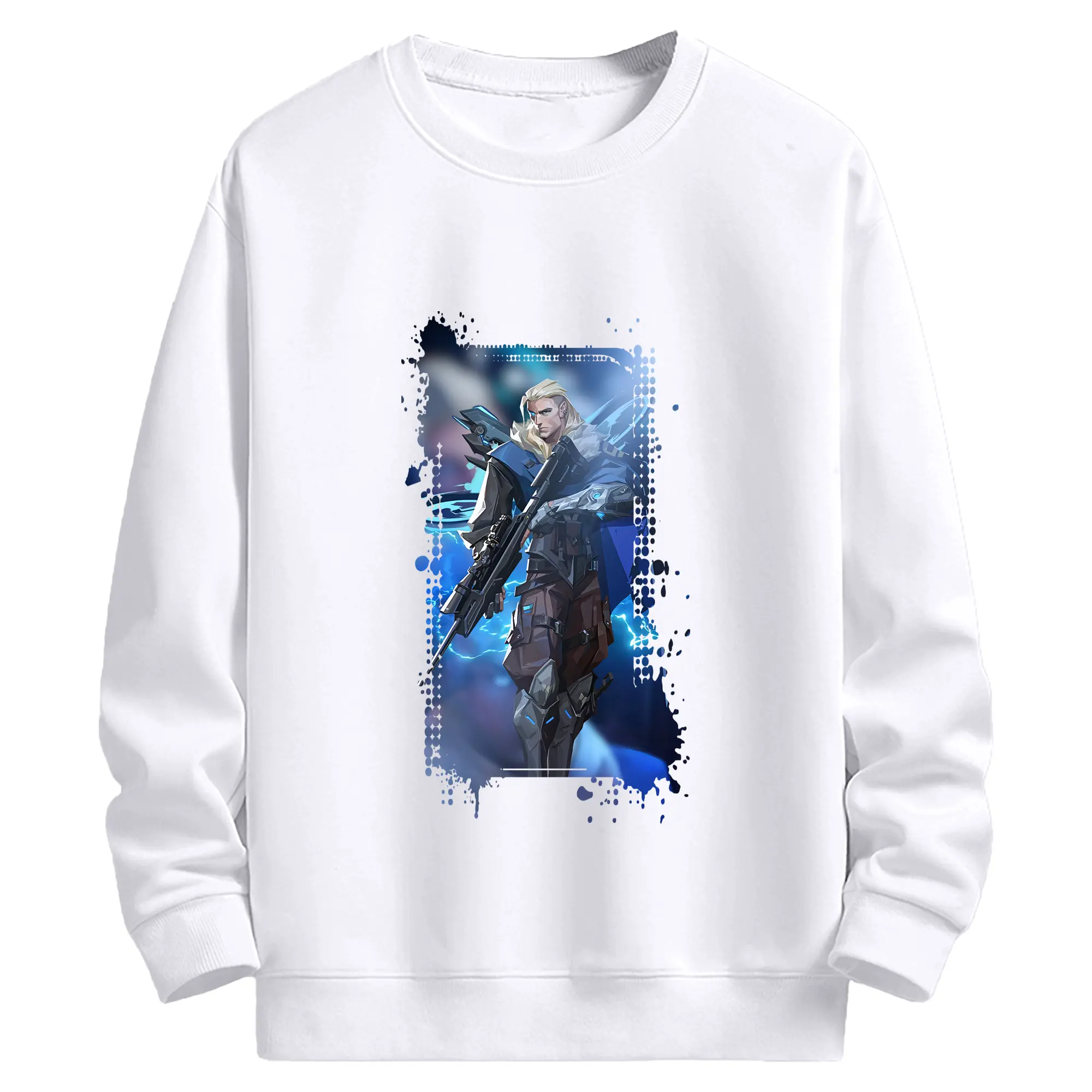 VALORANT グッズ,ソーヴァ - 高品質 クルーネック スウェット ・ コットン59％ ポリエステル41％ ・ ユニセックス 長袖 トレーナー ・ カジュアル デイリー スポーツ 散歩用