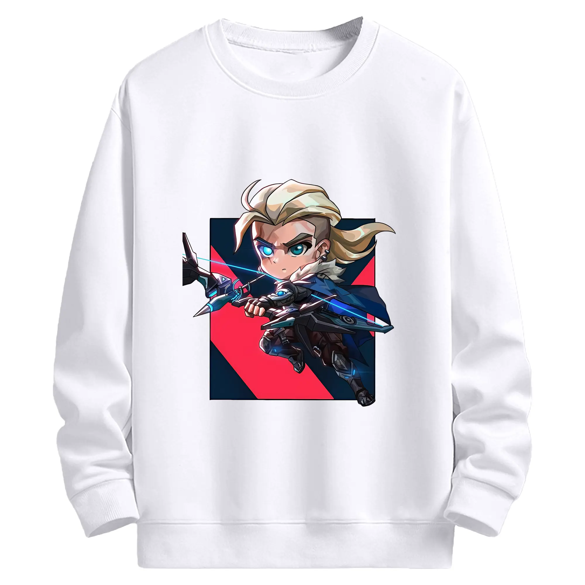 VALORANT グッズ,ソーヴァ - 高品質 クルーネック スウェット ・ コットン59％ ポリエステル41％ ・ ユニセックス 長袖 トレーナー ・ カジュアル デイリー スポーツ 散歩用