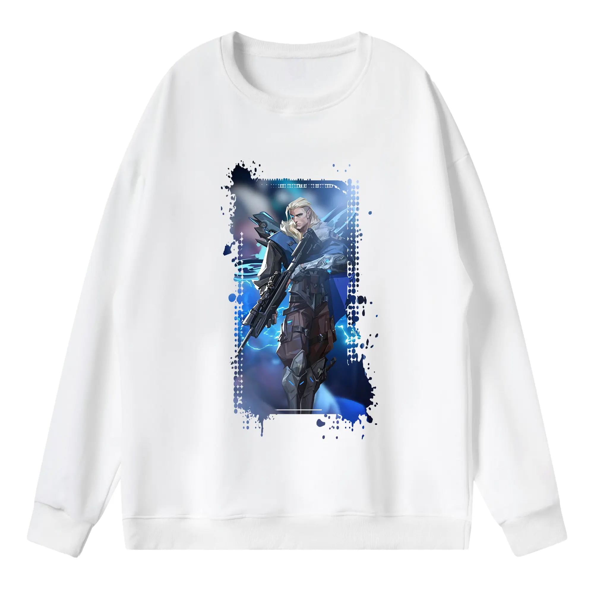 VALORANT グッズ,ソーヴァ - 薄手 クルーネック スウェット 裏毛260g · ポリエステル 春秋向け カジュアル 男女兼用 · トレーナー デイリー スポーツ 散歩に最適