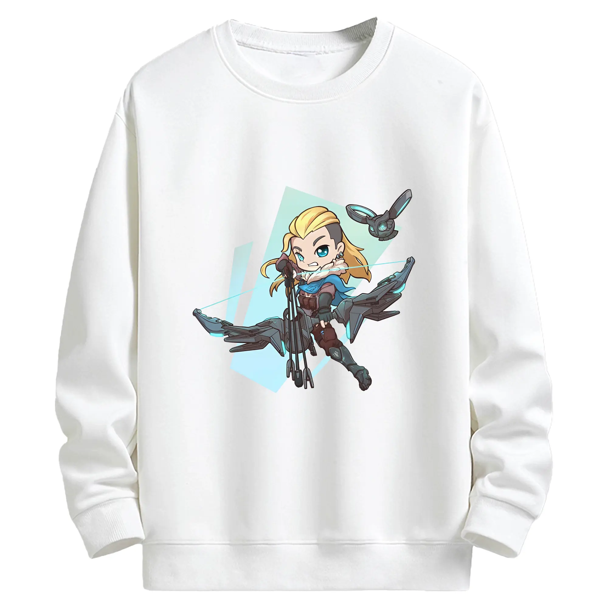 VALORANT グッズ,ソーヴァ - キッズ クルーネックスウェットシャツ ・ フロントプリント ・ 綿80％ ポリエステル20％ ・ 快適 通学 スポーツ 日常使い お散歩用