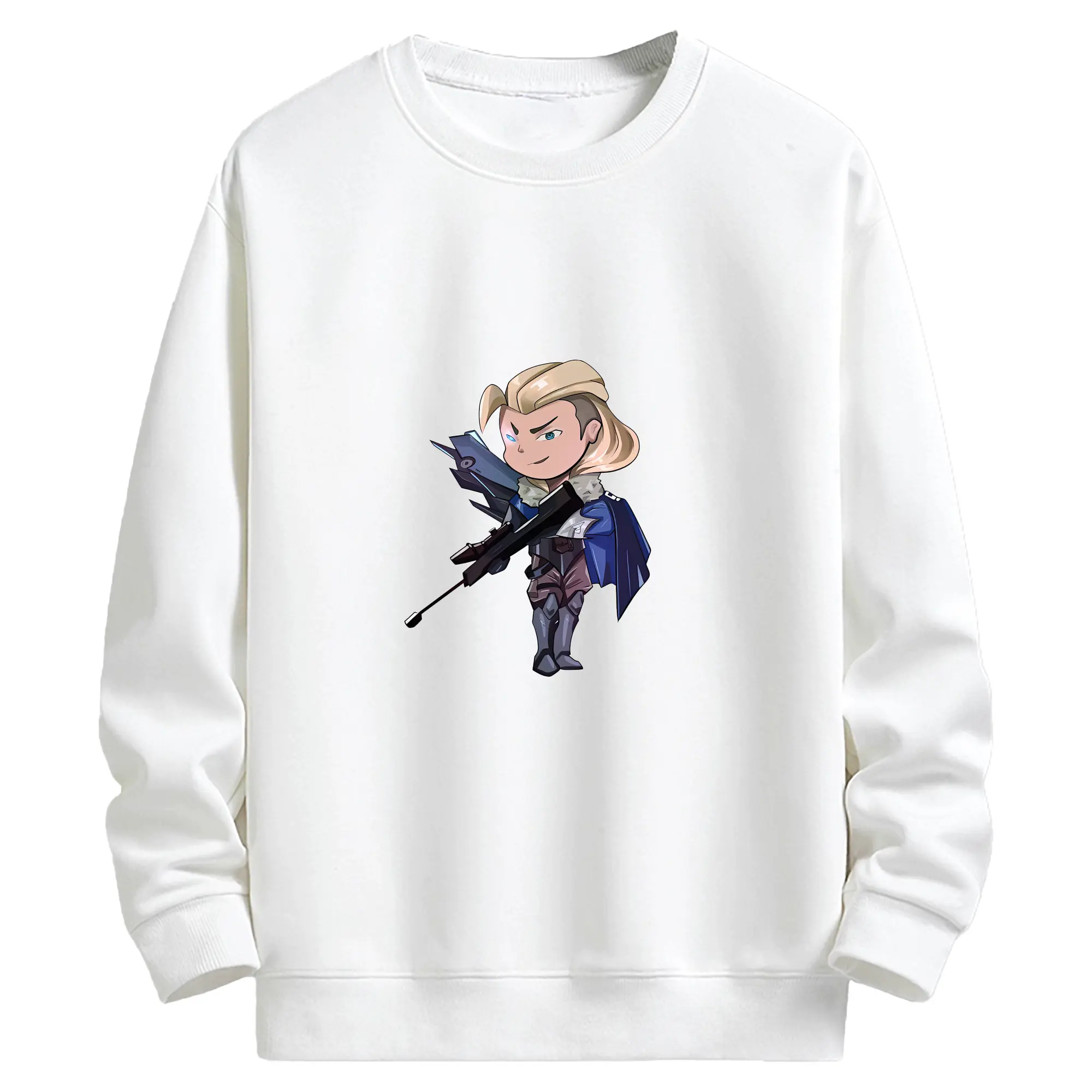 VALORANT グッズ,ソーヴァ - キッズ クルーネックスウェットシャツ ・ フロントプリント ・ 綿80％ ポリエステル20％ ・ 快適 通学 スポーツ 日常使い お散歩用