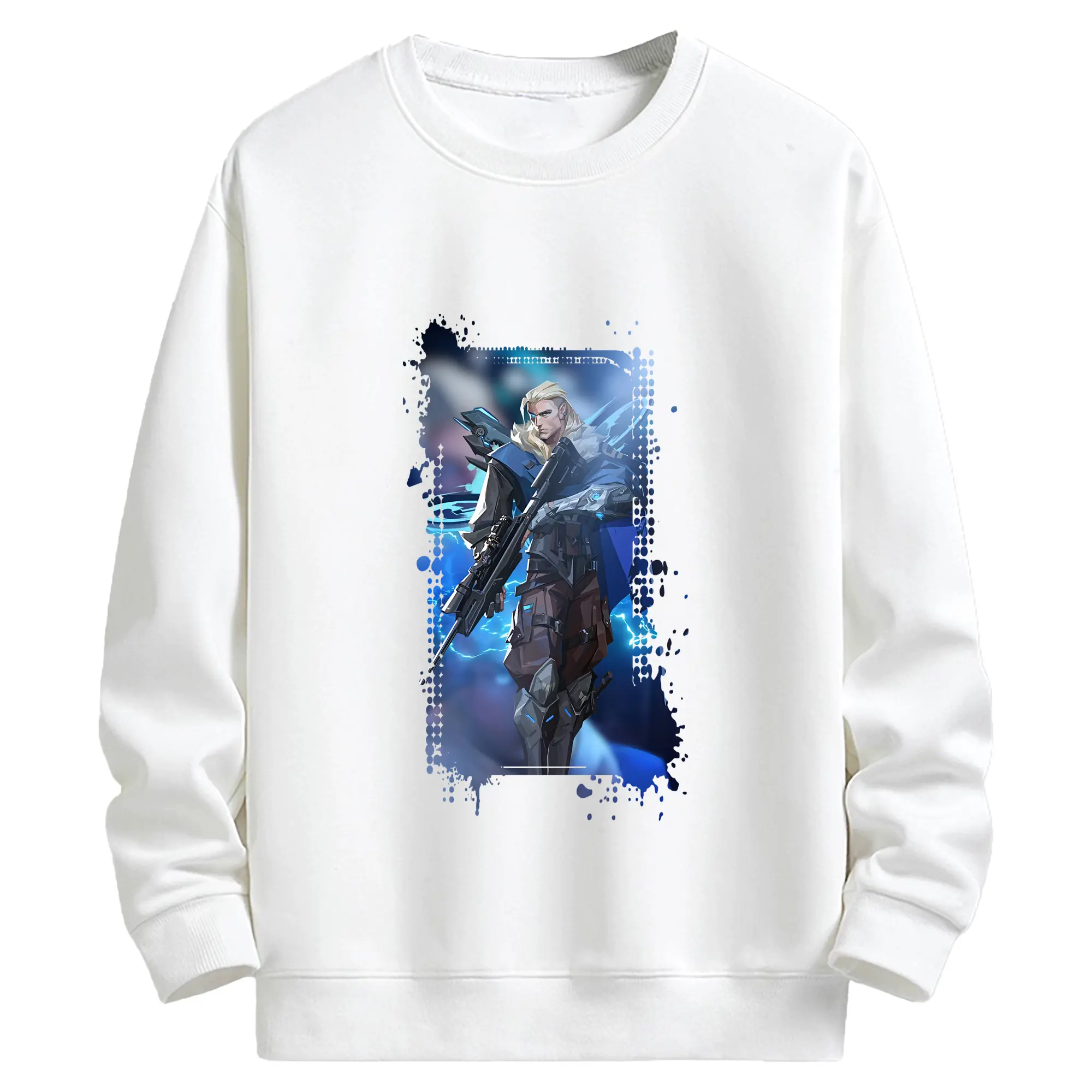 VALORANT グッズ,ソーヴァ - キッズ クルーネックスウェットシャツ ・ フロントプリント ・ 綿80％ ポリエステル20％ ・ 快適 通学 スポーツ 日常使い お散歩用