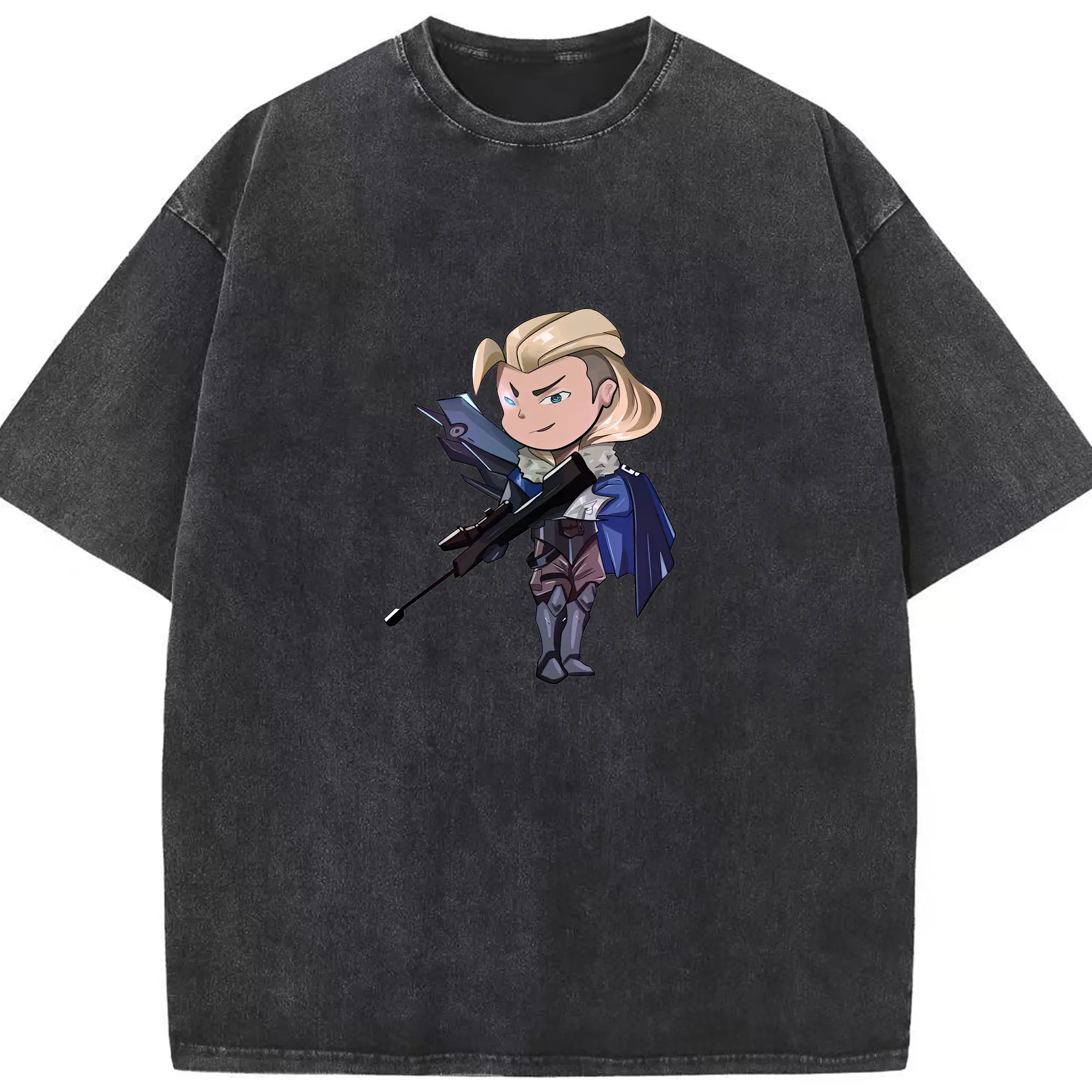 VALORANT グッズ,ソーヴァ - 綿100％ ヴィンテージ風 半袖Tシャツ ・ フロントプリント ・ 柔らか肌触り ・ 通気性 快適 ・ スポーツ カジュアル 外出用