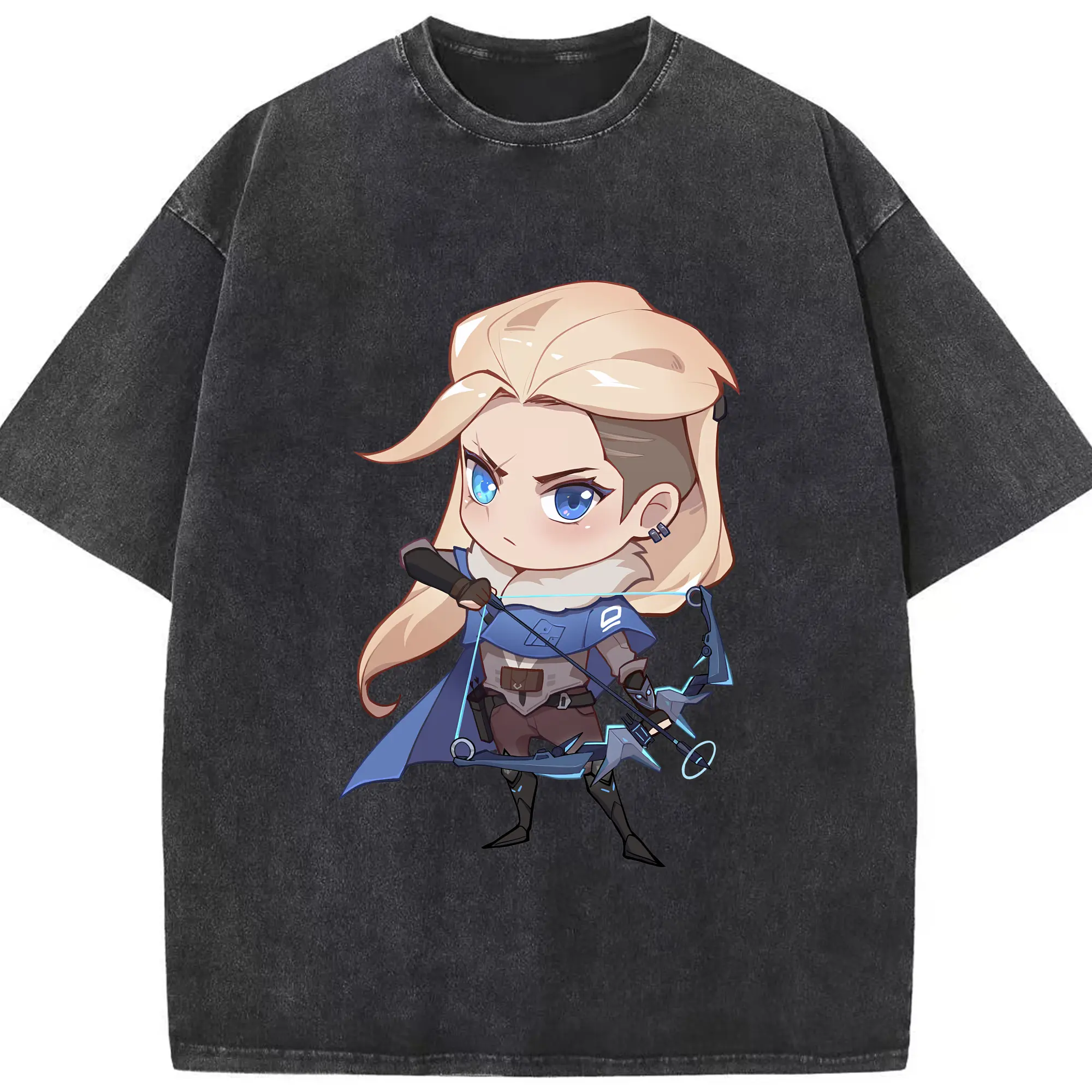 VALORANT グッズ,ソーヴァ - 綿100％ ヴィンテージ風 半袖Tシャツ ・ フロントプリント ・ 柔らか肌触り ・ 通気性 快適 ・ スポーツ カジュアル 外出用