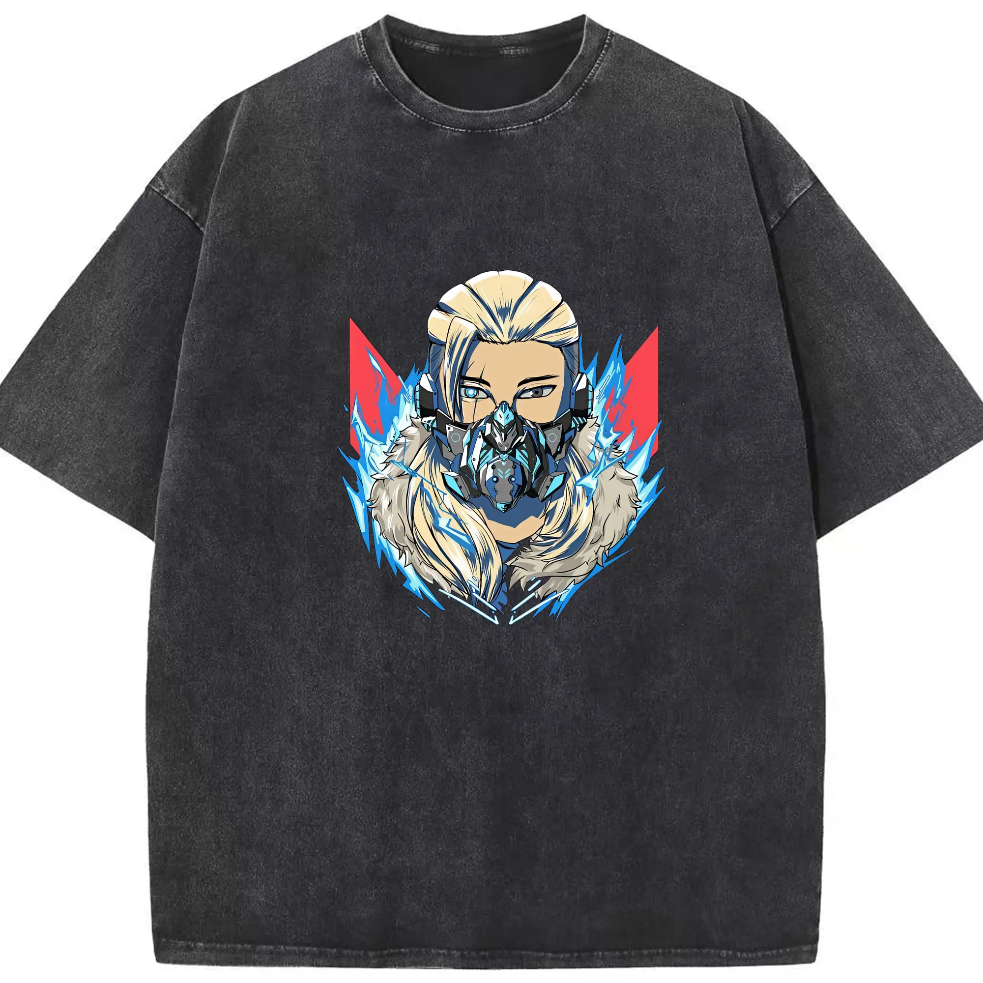 VALORANT グッズ,ソーヴァ - 綿100％ ヴィンテージ風 半袖Tシャツ ・ フロントプリント ・ 柔らか肌触り ・ 通気性 快適 ・ スポーツ カジュアル 外出用