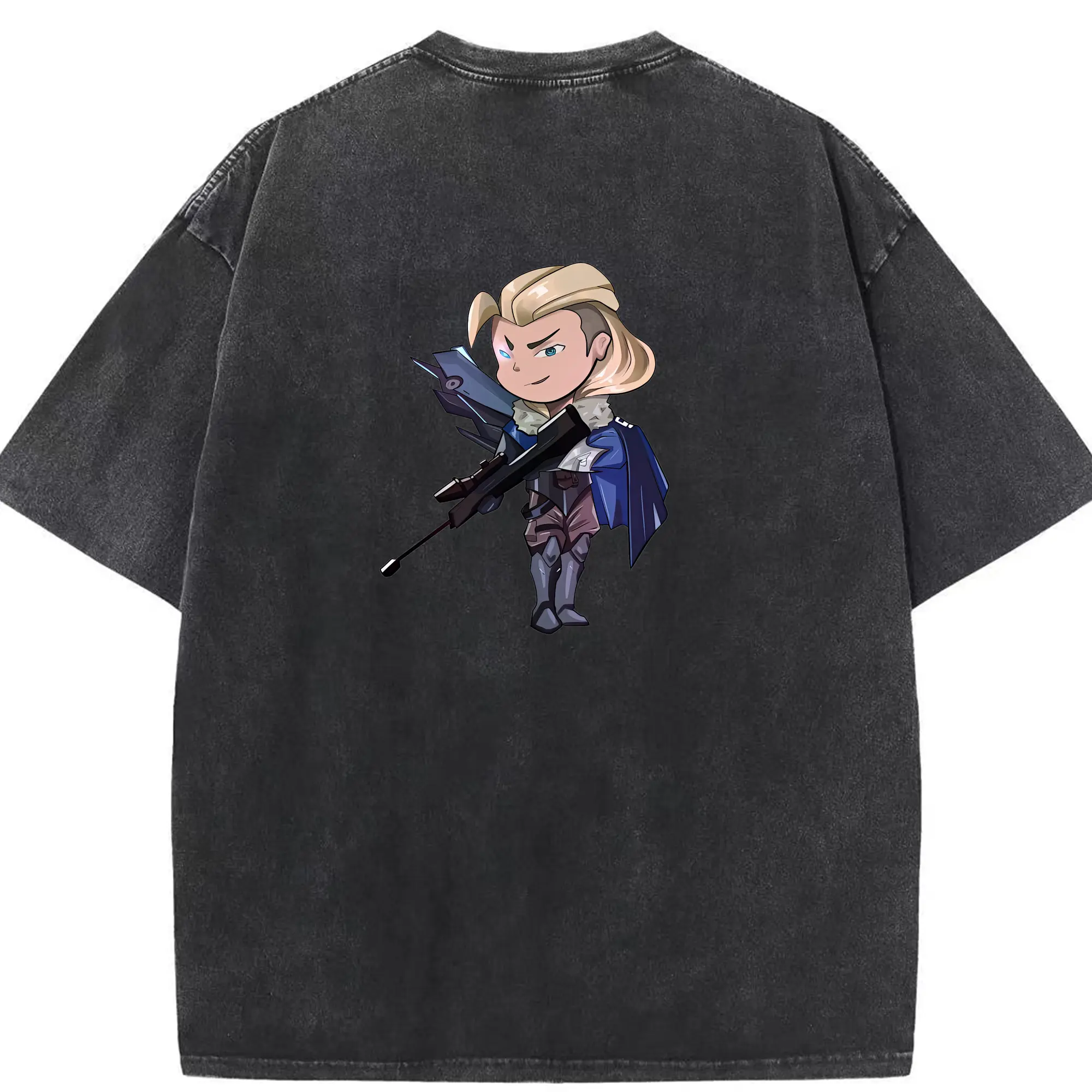 VALORANT グッズ,ソーヴァ - 綿100％ ヴィンテージ風 半袖Tシャツ ・ 背面プリント ・ 柔らか肌触り ・ 通気性 快適 ・ スポーツ カジュアル 外出用