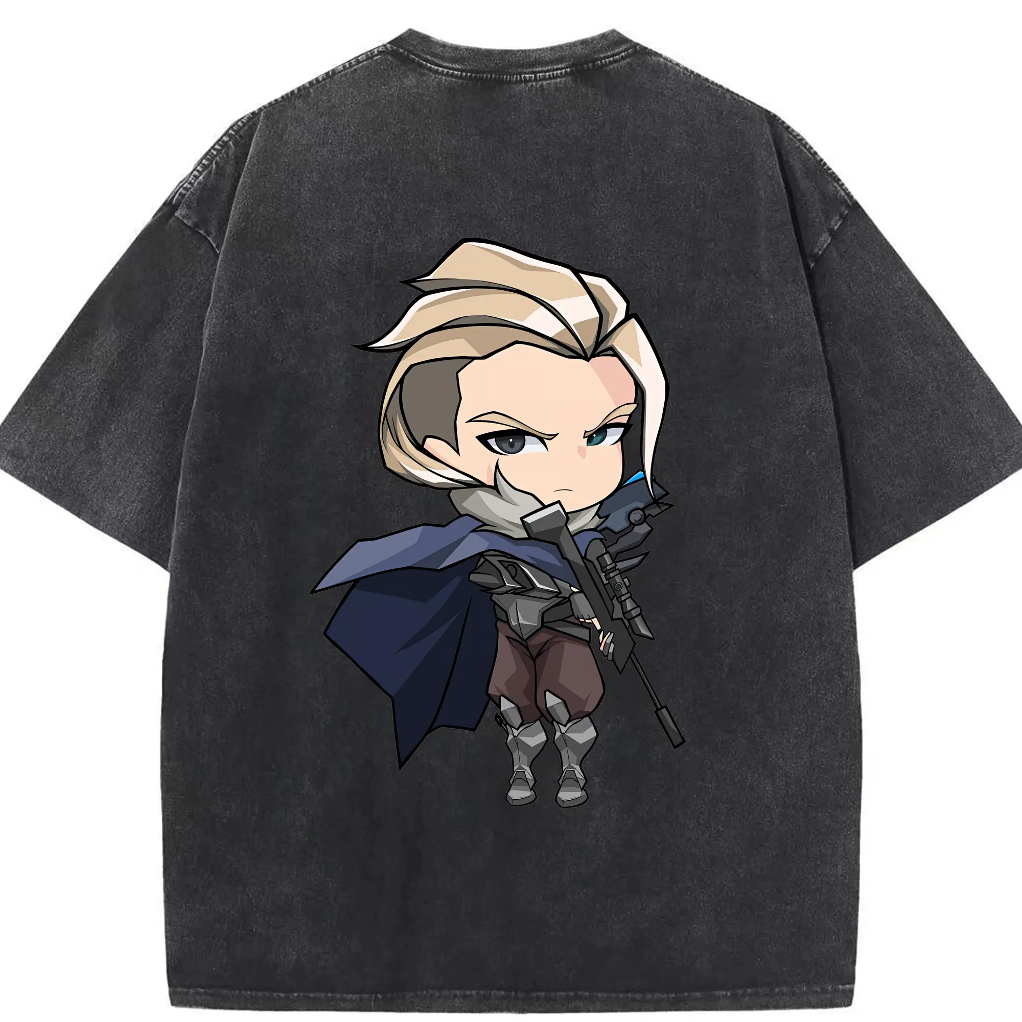 VALORANT グッズ,ソーヴァ - 綿100％ ヴィンテージ風 半袖Tシャツ ・ 背面プリント ・ 柔らか肌触り ・ 通気性 快適 ・ スポーツ カジュアル 外出用