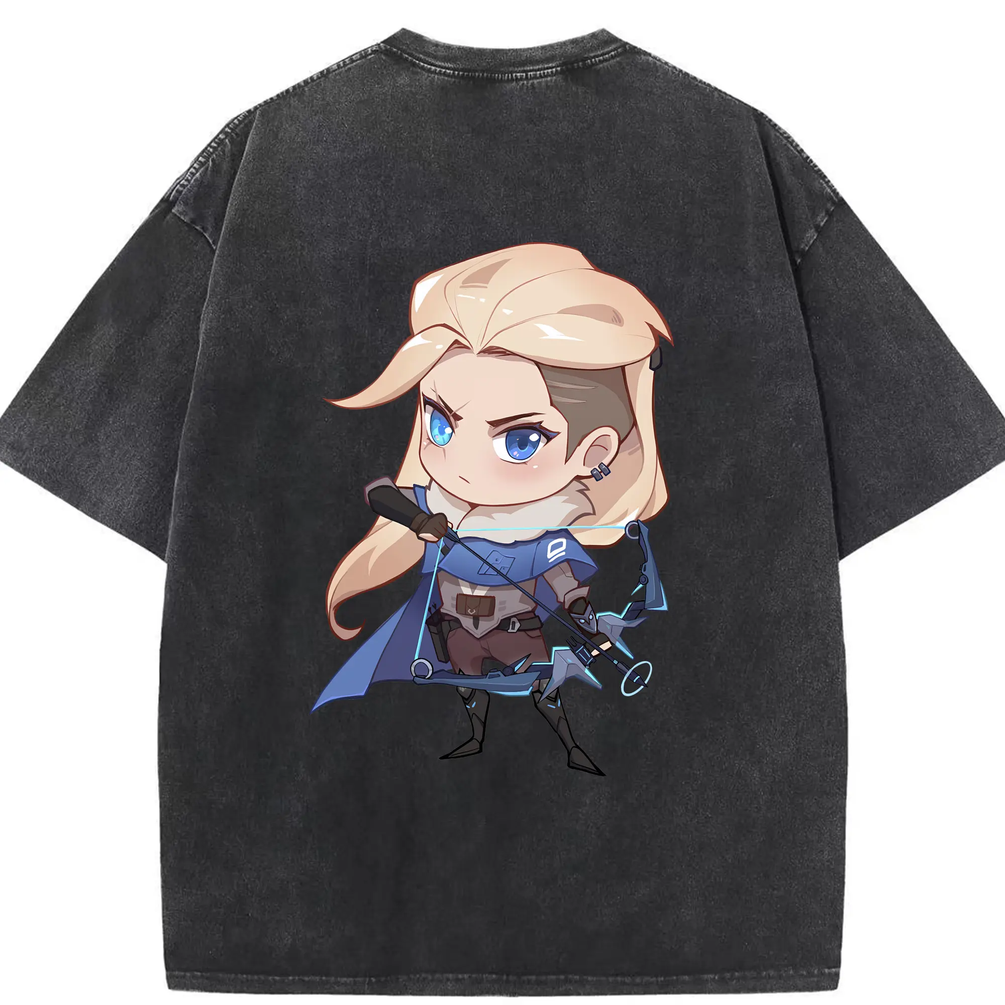 VALORANT グッズ,ソーヴァ - 綿100％ ヴィンテージ風 半袖Tシャツ ・ 背面プリント ・ 柔らか肌触り ・ 通気性 快適 ・ スポーツ カジュアル 外出用