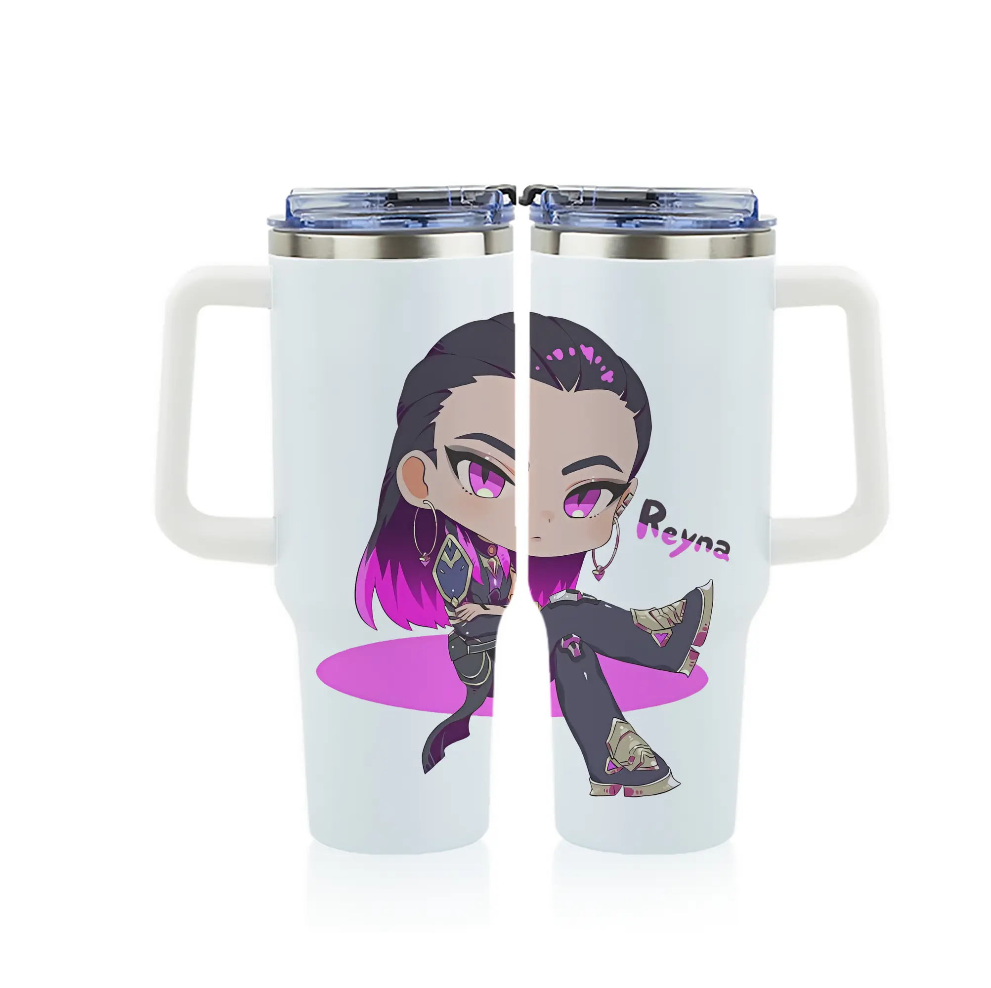 VALORANT グッズ,レイナ - 1200mL フルプリント車用タンブラー ・ 304ステンレス 内側 ・ 201ステンレス 外側 ・ 保温 保冷 ・ 通勤 ドライブ アウトドア用