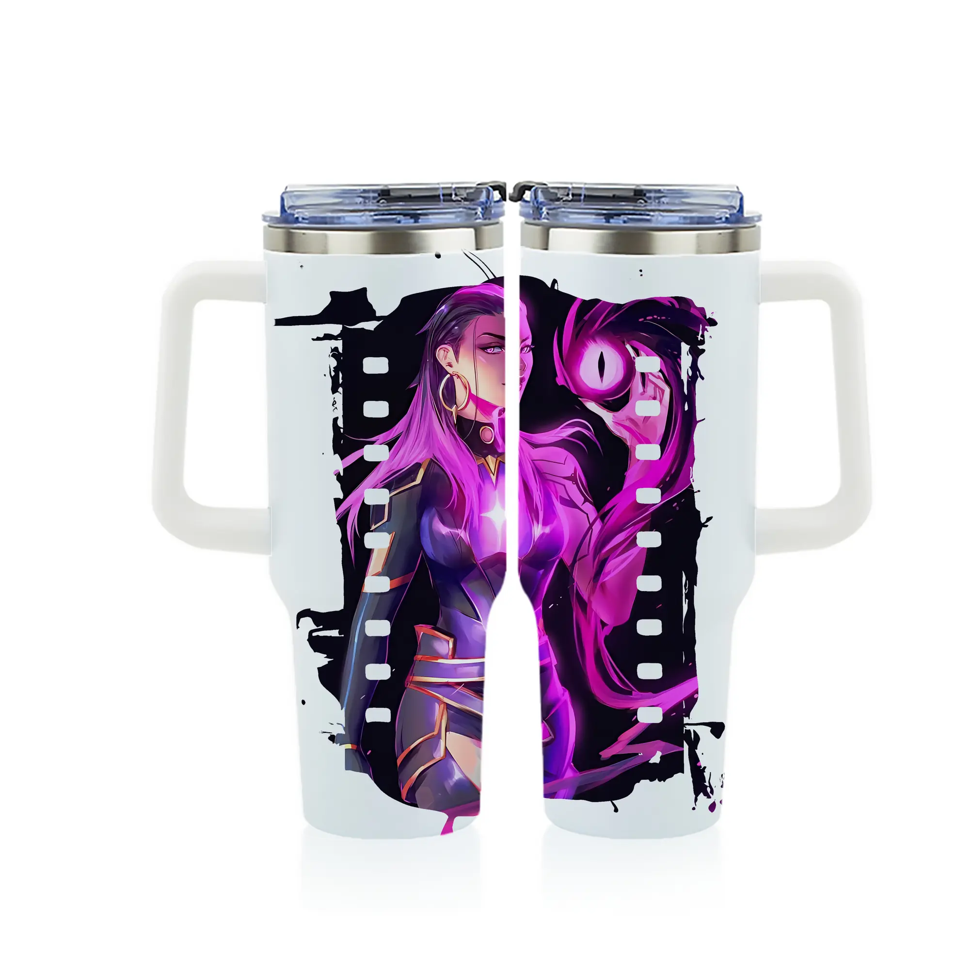 VALORANT グッズ,レイナ - 1200mL フルプリント車用タンブラー ・ 304ステンレス 内側 ・ 201ステンレス 外側 ・ 保温 保冷 ・ 通勤 ドライブ アウトドア用