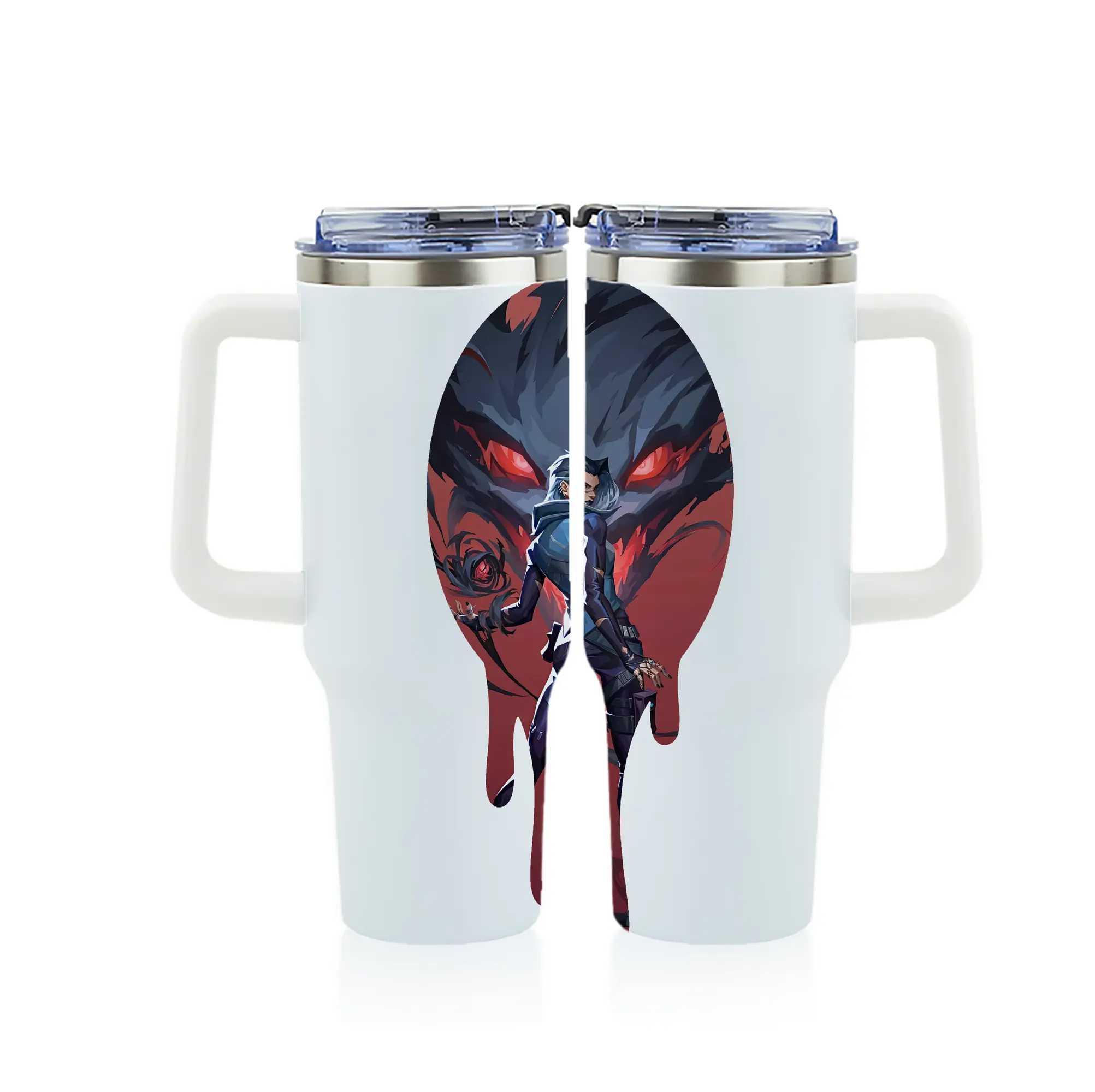 VALORANT グッズ,レイナ - 1200mL フルプリント車用タンブラー ・ 304ステンレス 内側 ・ 201ステンレス 外側 ・ 保温 保冷 ・ 通勤 ドライブ アウトドア用