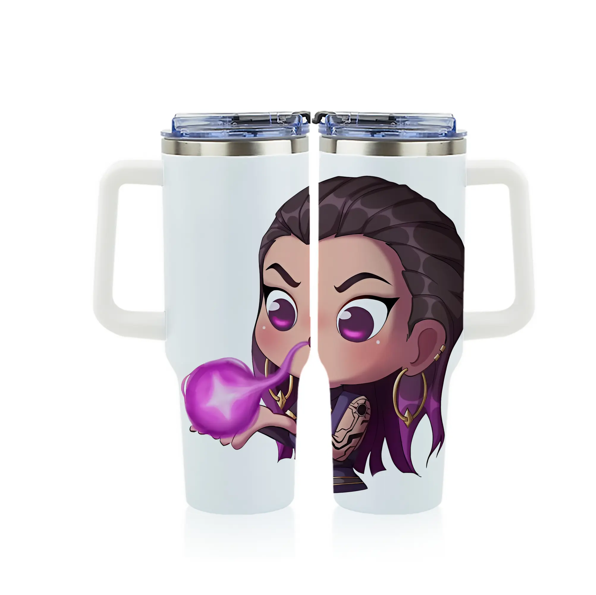 VALORANT グッズ,レイナ - 1200mL フルプリント車用タンブラー ・ 304ステンレス 内側 ・ 201ステンレス 外側 ・ 保温 保冷 ・ 通勤 ドライブ アウトドア用