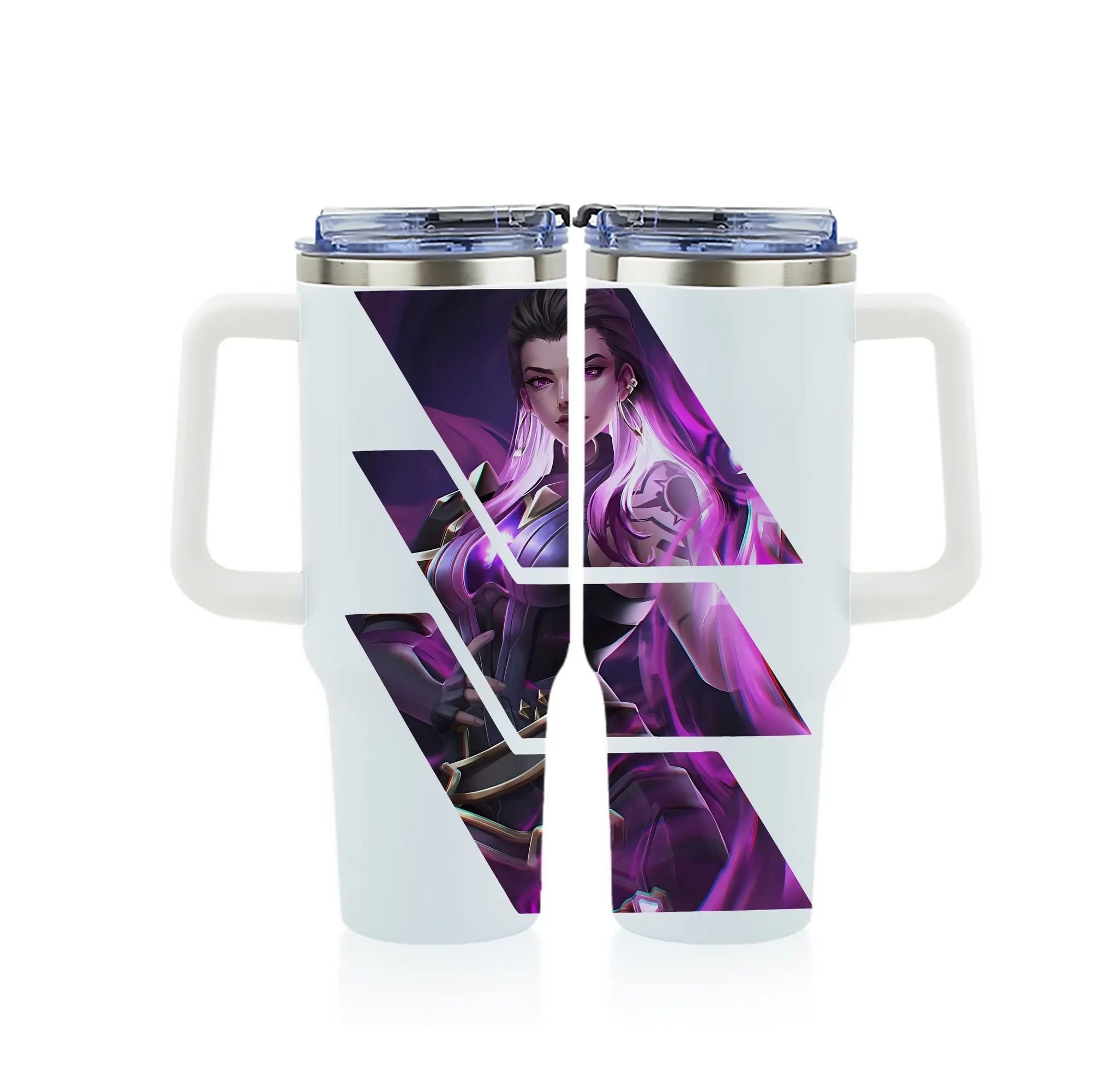 VALORANT グッズ,レイナ - 1200mL フルプリント車用タンブラー ・ 304ステンレス 内側 ・ 201ステンレス 外側 ・ 保温 保冷 ・ 通勤 ドライブ アウトドア用