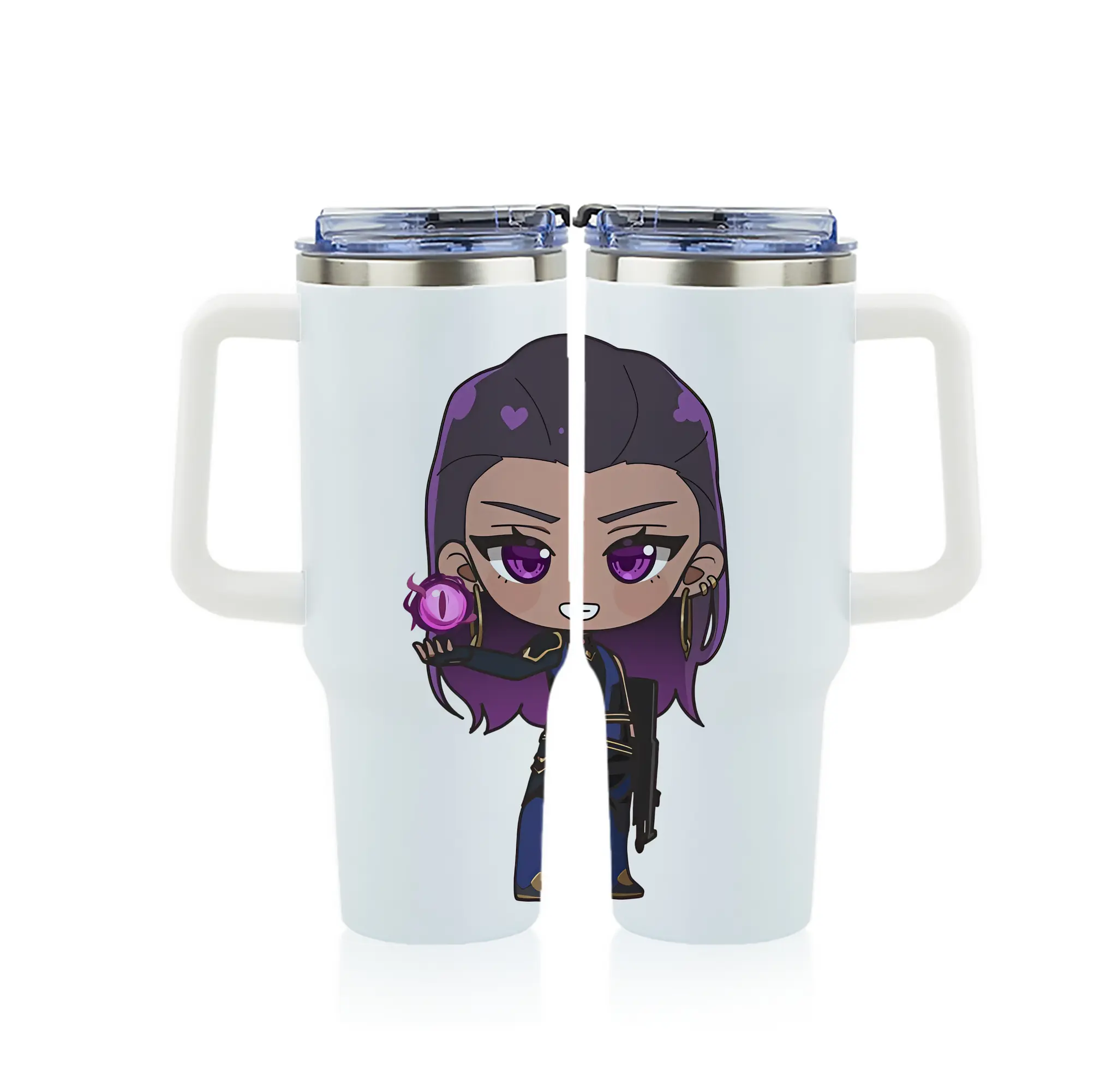 VALORANT グッズ,レイナ - 1200mL フルプリント車用タンブラー ・ 304ステンレス 内側 ・ 201ステンレス 外側 ・ 保温 保冷 ・ 通勤 ドライブ アウトドア用