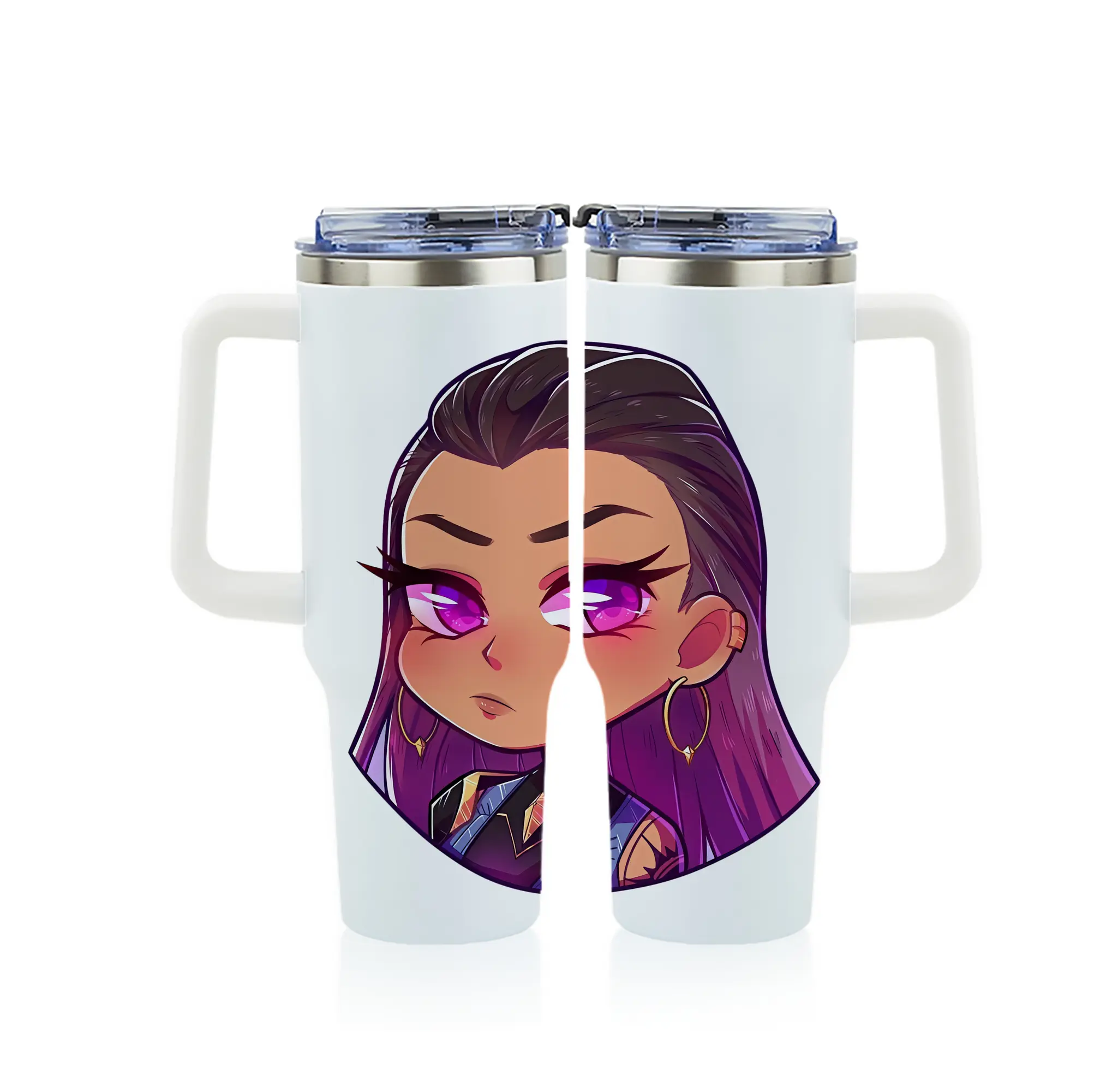 VALORANT グッズ,レイナ - 1200mL フルプリント車用タンブラー ・ 304ステンレス 内側 ・ 201ステンレス 外側 ・ 保温 保冷 ・ 通勤 ドライブ アウトドア用