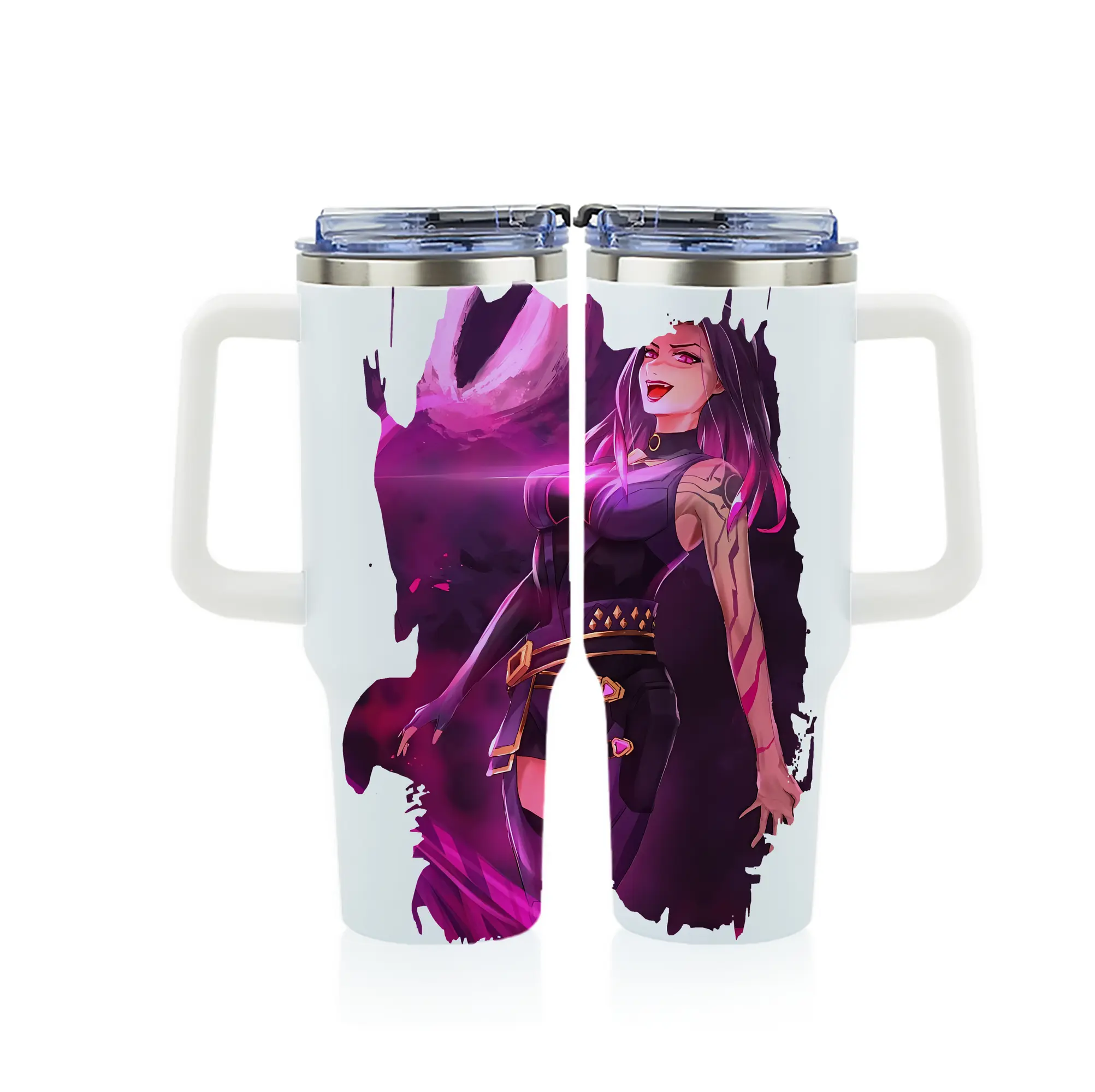 VALORANT グッズ,レイナ - 1200mL フルプリント車用タンブラー ・ 304ステンレス 内側 ・ 201ステンレス 外側 ・ 保温 保冷 ・ 通勤 ドライブ アウトドア用