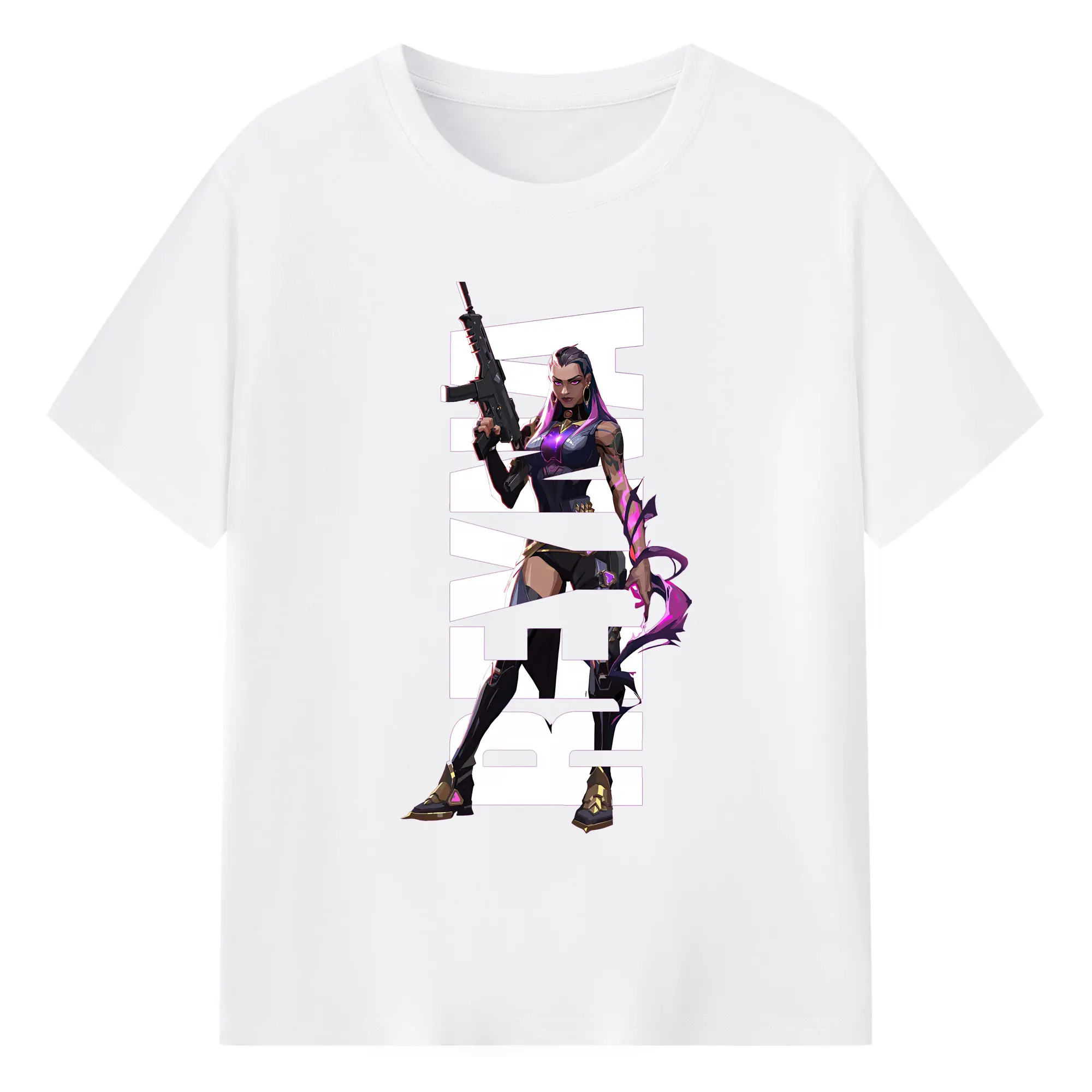 VALORANT グッズ,レイナ - 綿100％ 半袖Tシャツ ・ フロントプリント ・ 快適 通気性 ・ 日常使い 散歩 スポーツ用