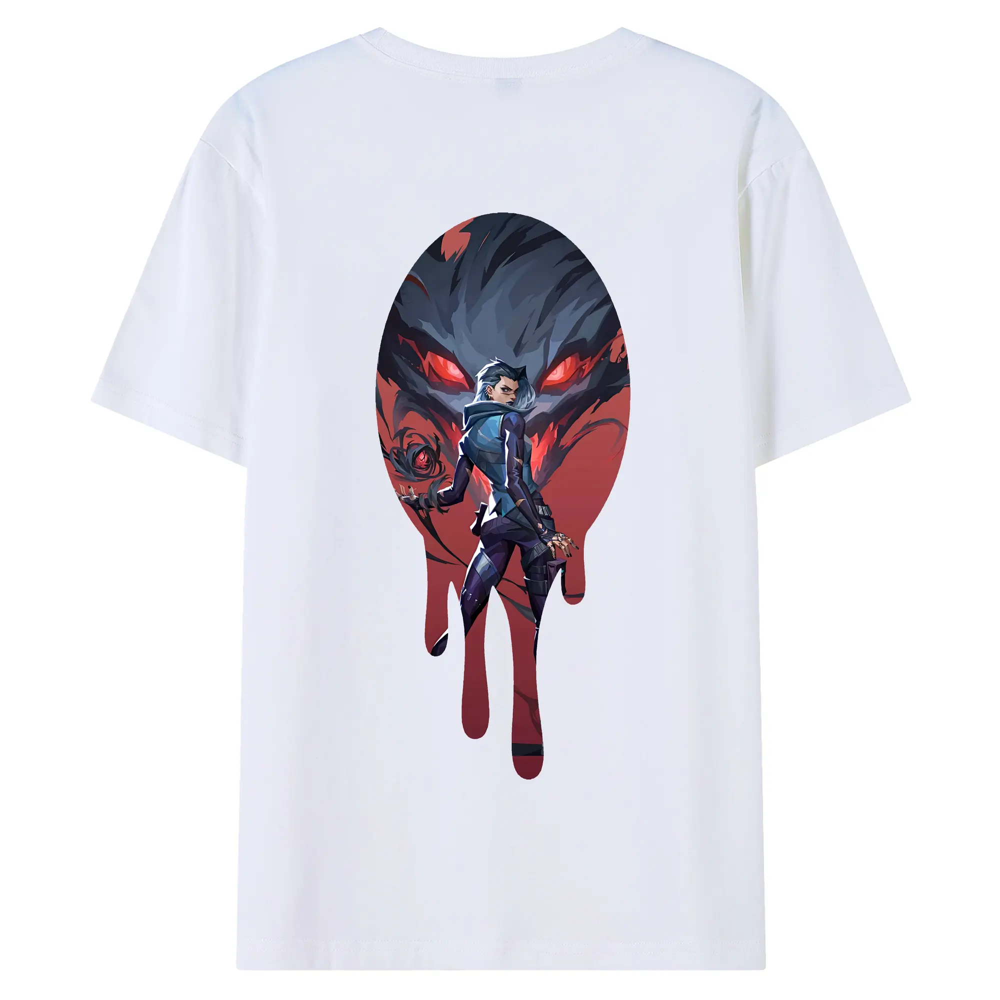 VALORANT グッズ,レイナ - 綿100％ 半袖Tシャツ ・ バックプリント ・ 快適 通気性 ・ 日常使い 散歩 スポーツ用