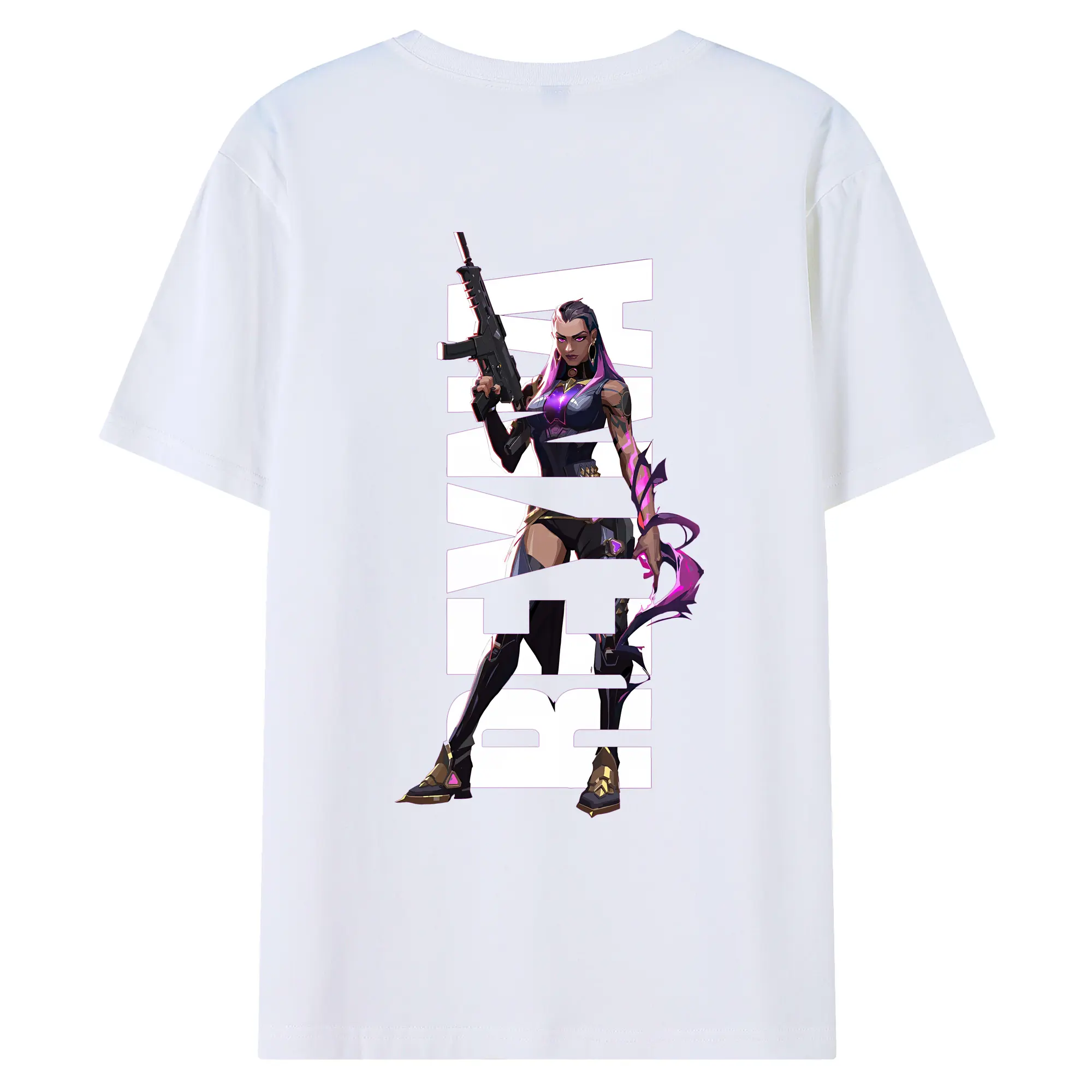 VALORANT グッズ,レイナ - 綿100％ 半袖Tシャツ ・ バックプリント ・ 快適 通気性 ・ 日常使い 散歩 スポーツ用