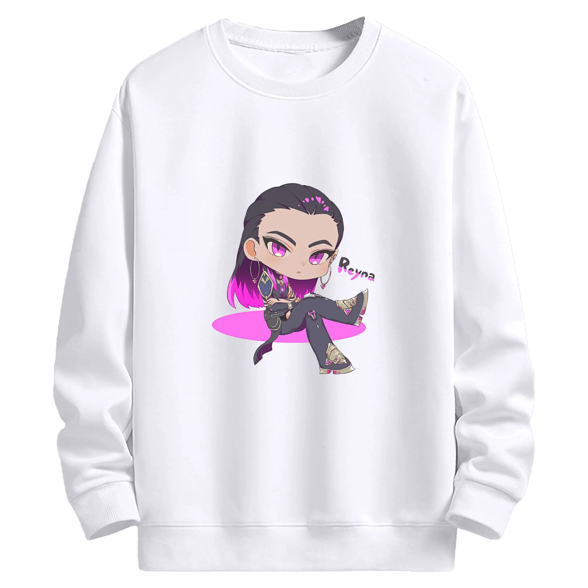 VALORANT グッズ,レイナ - 高品質 クルーネック スウェット ・ コットン59％ ポリエステル41％ ・ ユニセックス 長袖 トレーナー ・ カジュアル デイリー スポーツ 散歩用
