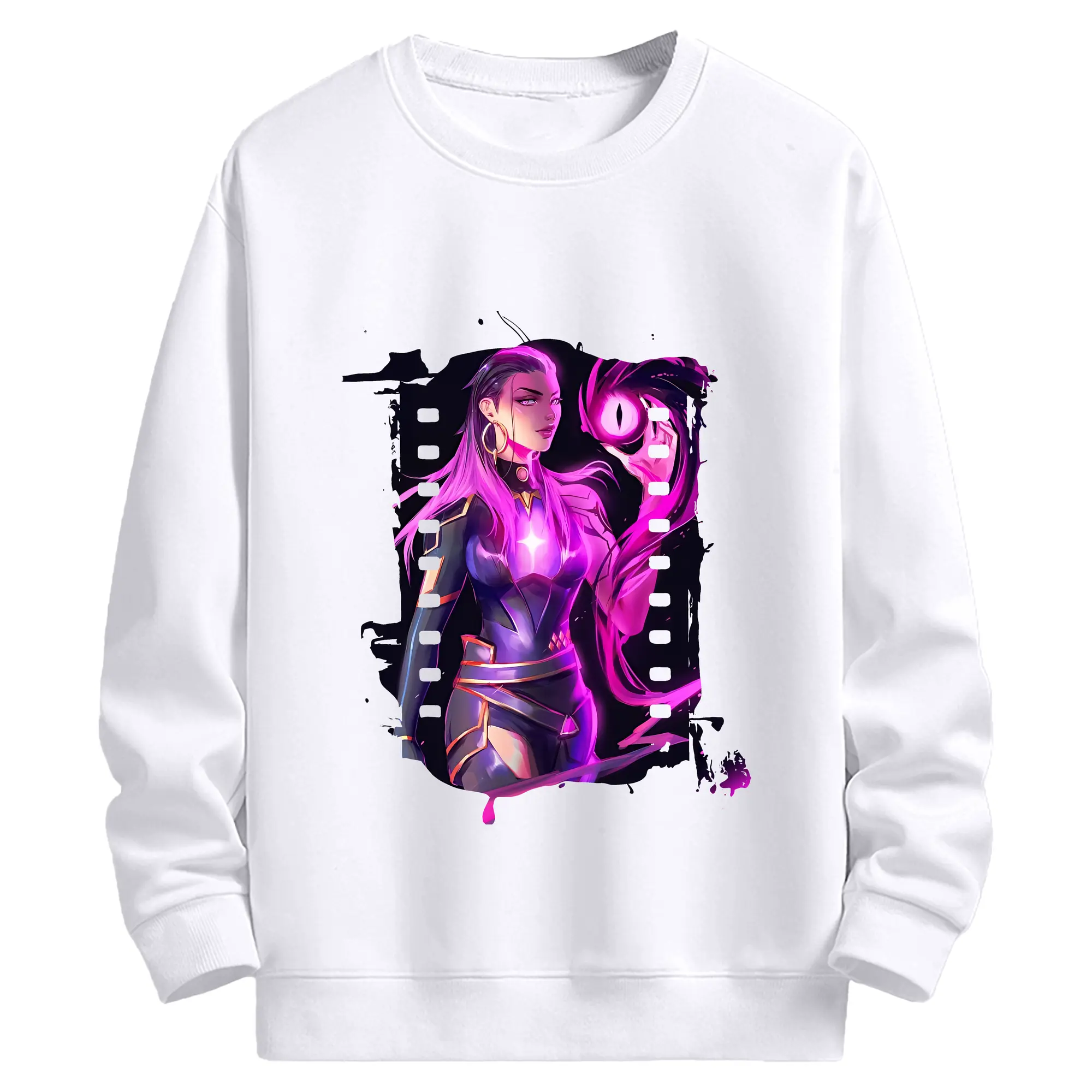 VALORANT グッズ,レイナ - 高品質 クルーネック スウェット ・ コットン59％ ポリエステル41％ ・ ユニセックス 長袖 トレーナー ・ カジュアル デイリー スポーツ 散歩用