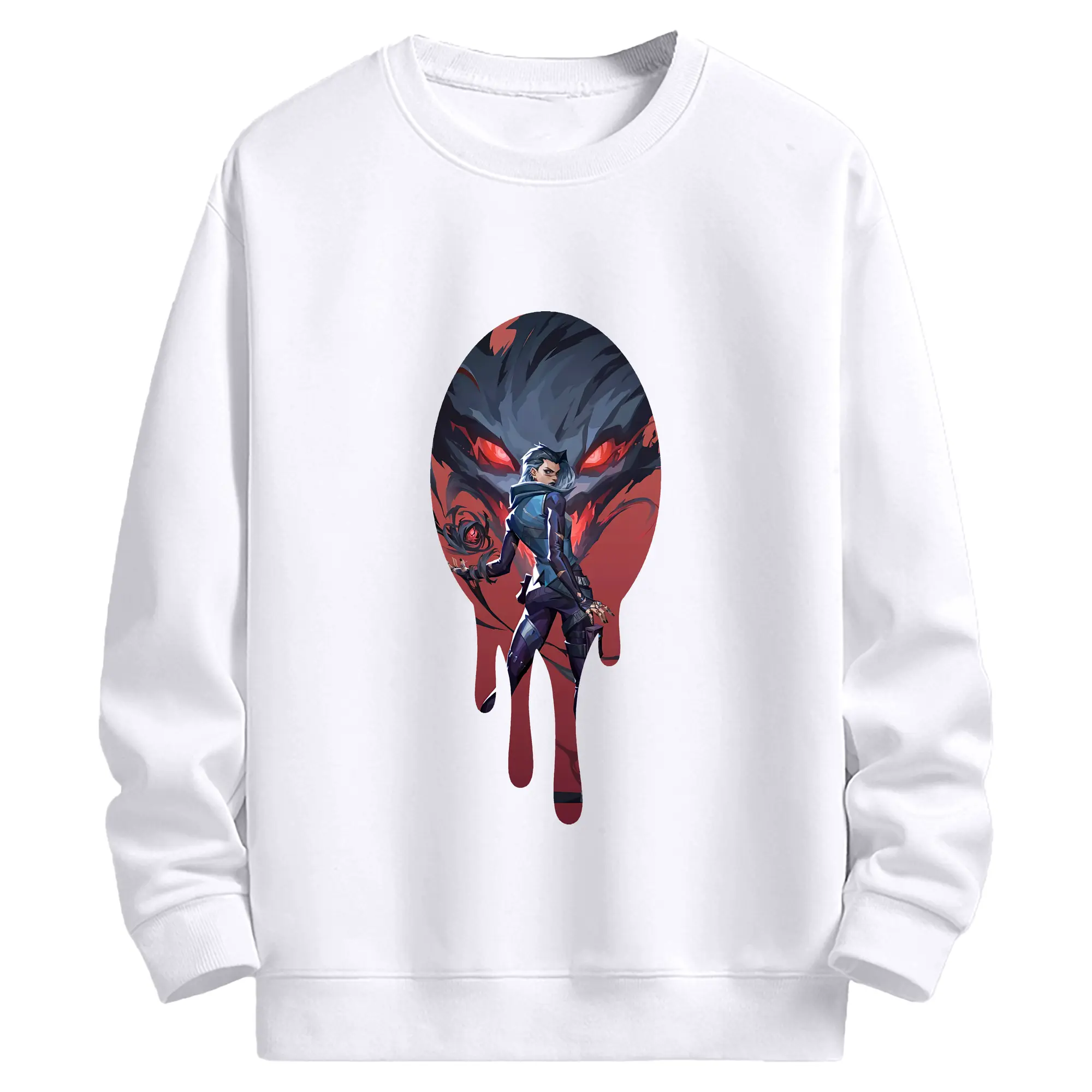 VALORANT グッズ,レイナ - 高品質 クルーネック スウェット ・ コットン59％ ポリエステル41％ ・ ユニセックス 長袖 トレーナー ・ カジュアル デイリー スポーツ 散歩用
