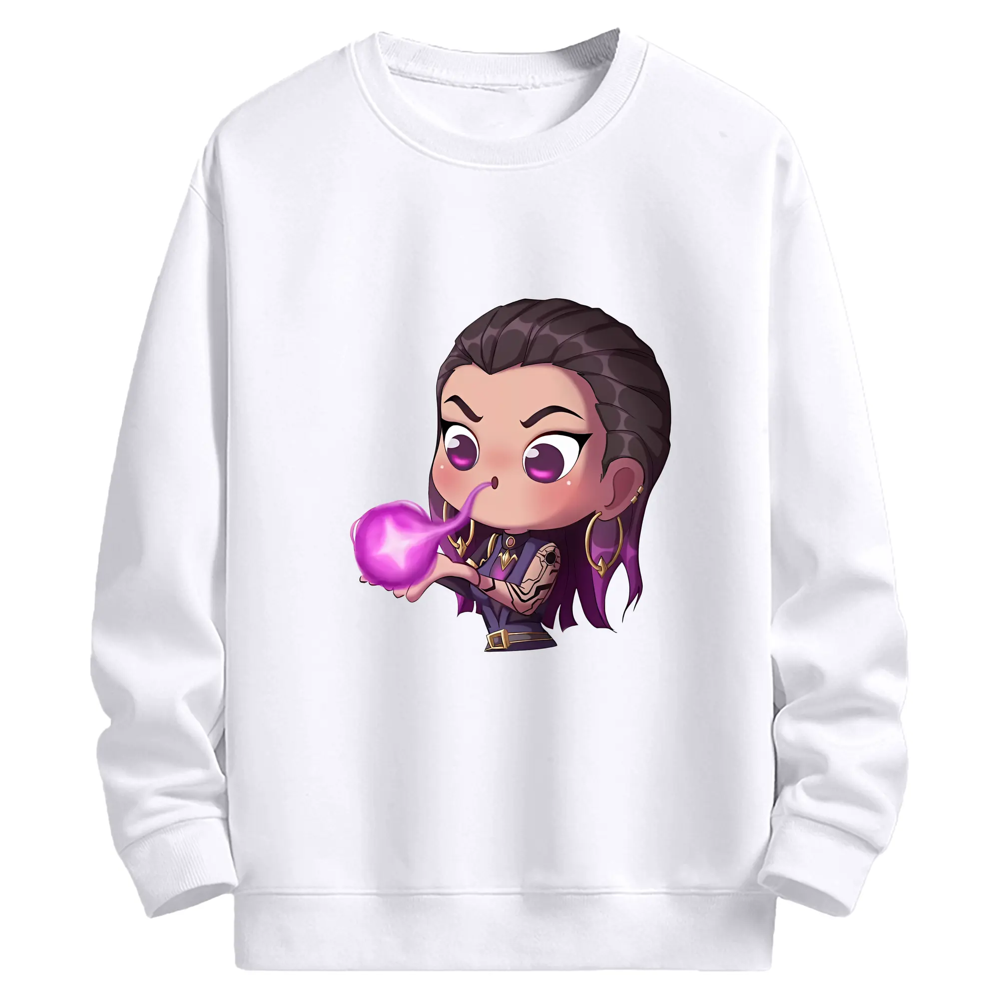 VALORANT グッズ,レイナ - 高品質 クルーネック スウェット ・ コットン59％ ポリエステル41％ ・ ユニセックス 長袖 トレーナー ・ カジュアル デイリー スポーツ 散歩用