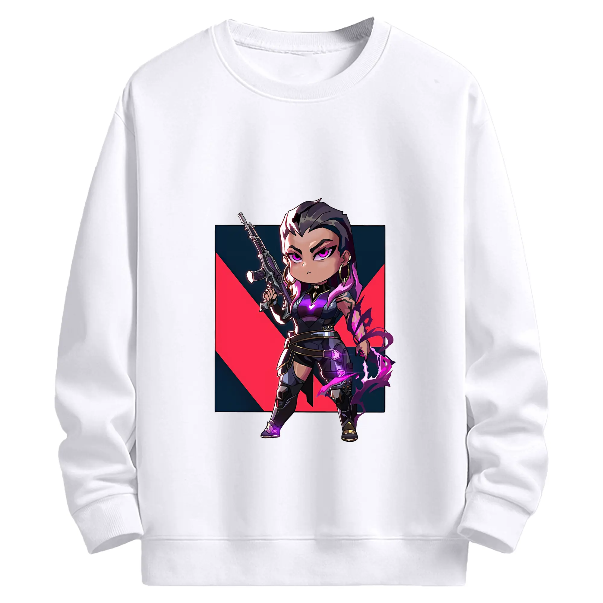 VALORANT グッズ,レイナ - 高品質 クルーネック スウェット ・ コットン59％ ポリエステル41％ ・ ユニセックス 長袖 トレーナー ・ カジュアル デイリー スポーツ 散歩用