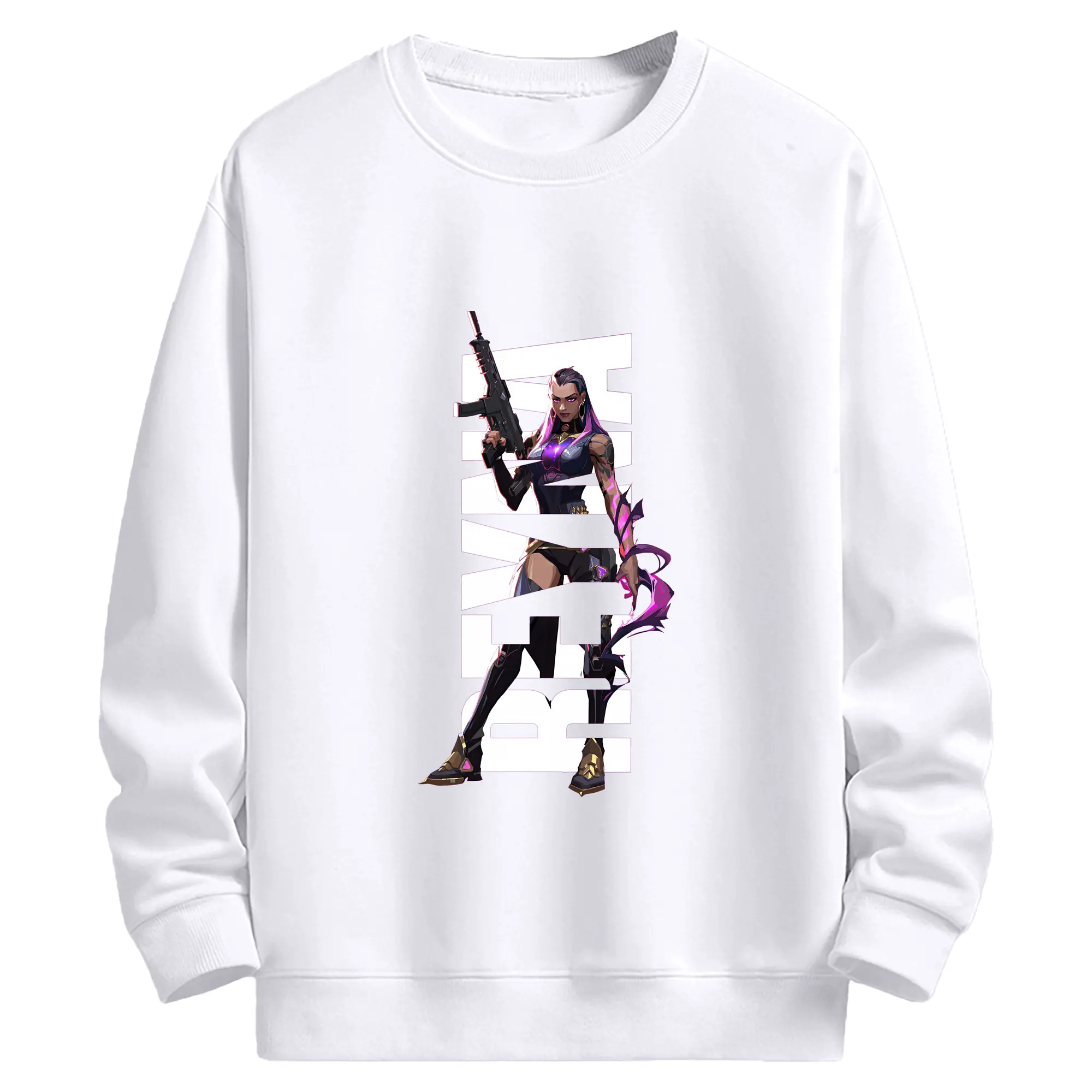 VALORANT グッズ,レイナ - 高品質 クルーネック スウェット ・ コットン59％ ポリエステル41％ ・ ユニセックス 長袖 トレーナー ・ カジュアル デイリー スポーツ 散歩用