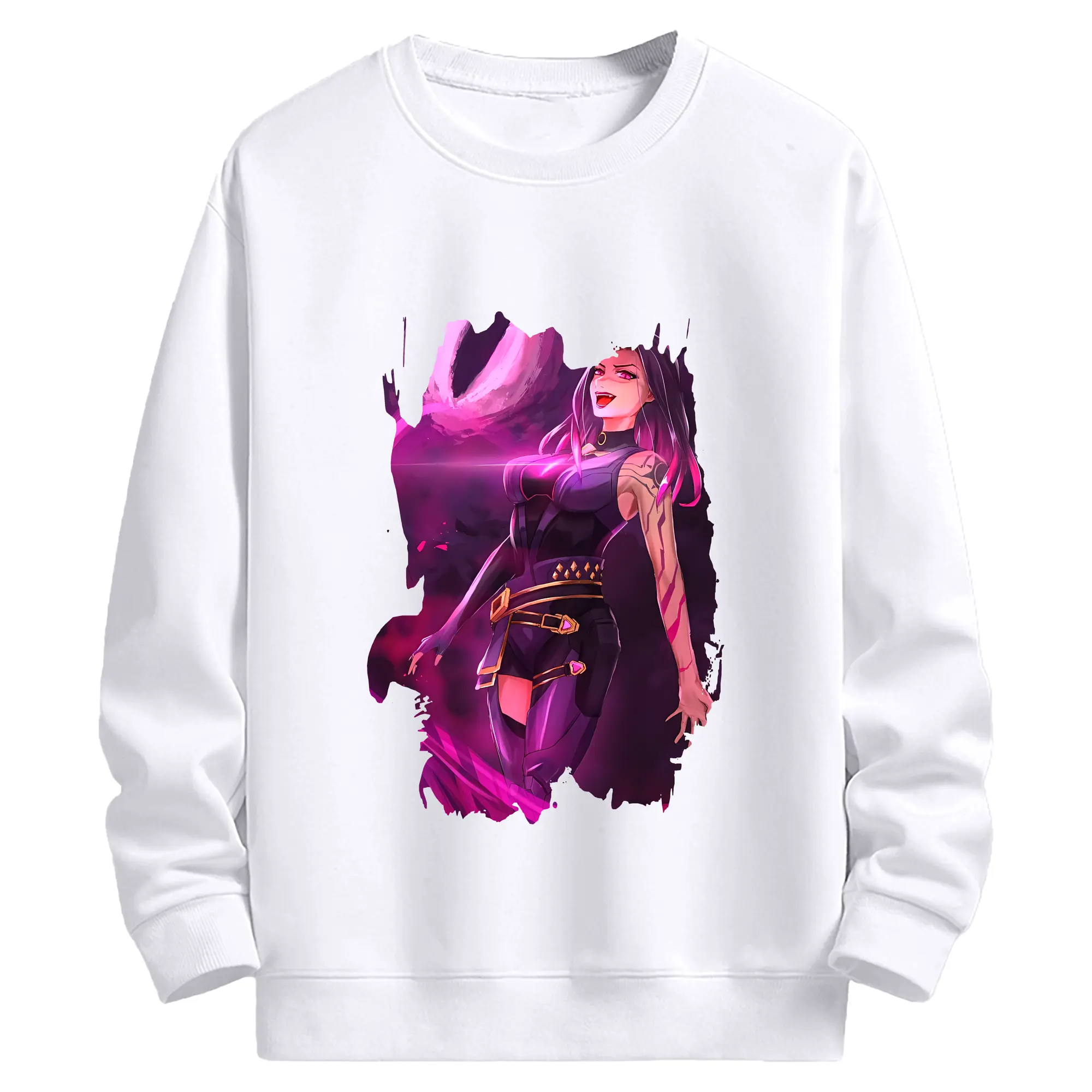 VALORANT グッズ,レイナ - 高品質 クルーネック スウェット ・ コットン59％ ポリエステル41％ ・ ユニセックス 長袖 トレーナー ・ カジュアル デイリー スポーツ 散歩用