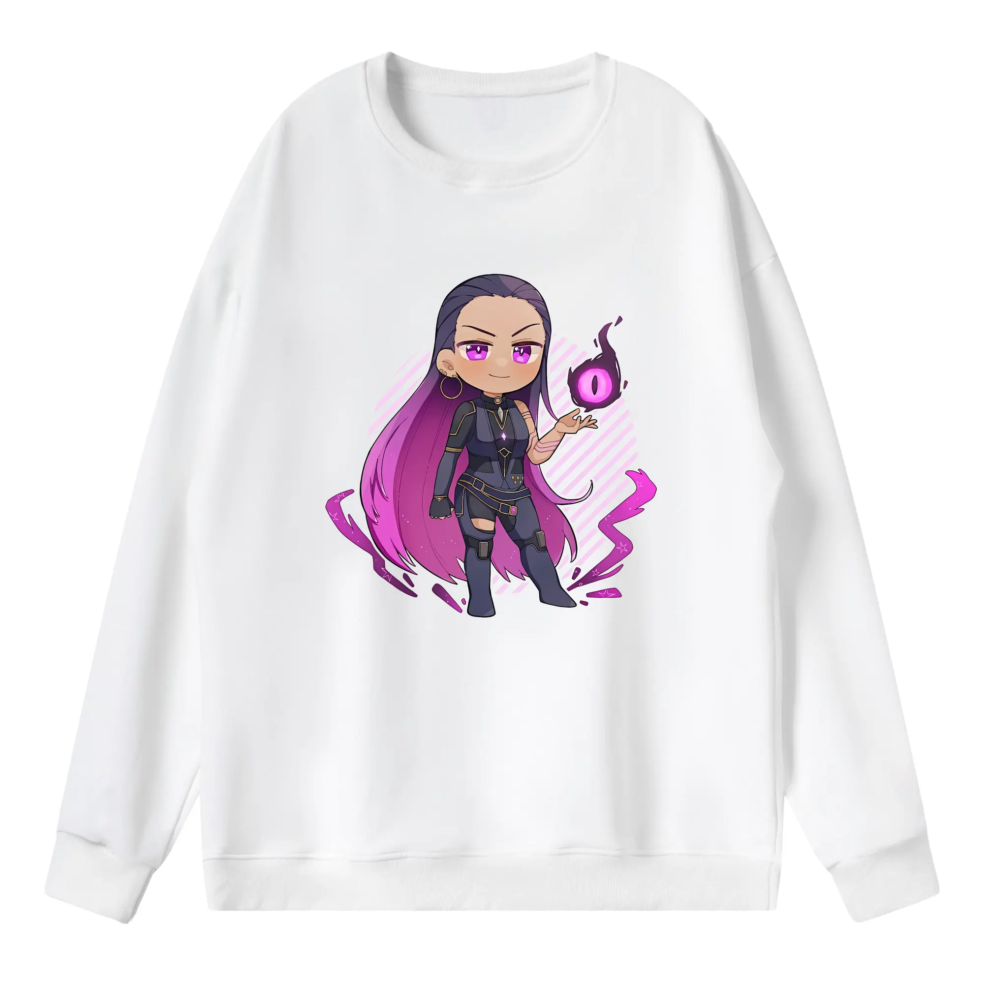 VALORANT グッズ,レイナ - 薄手 クルーネック スウェット 裏毛260g · ポリエステル 春秋向け カジュアル 男女兼用 · トレーナー デイリー スポーツ 散歩に最適