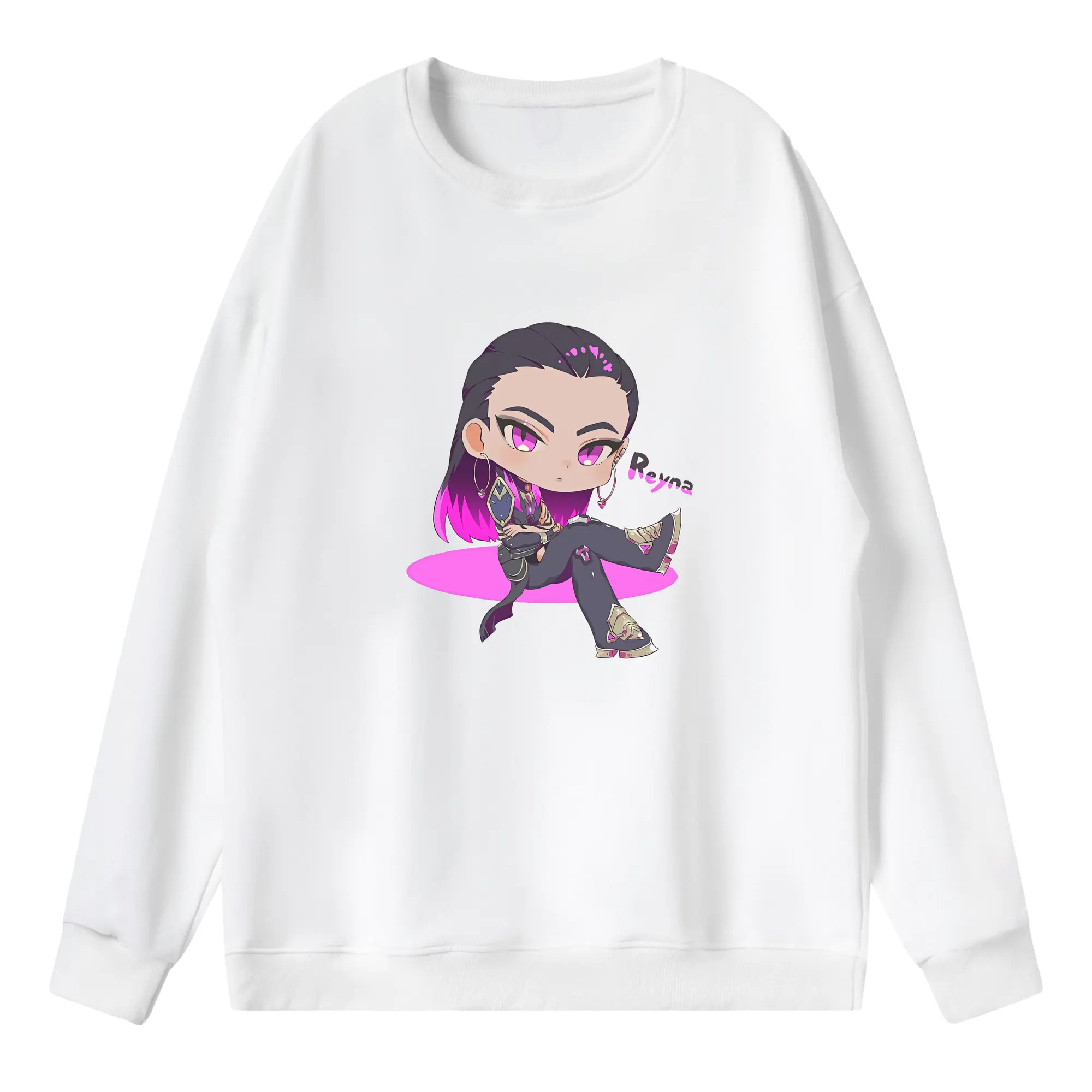 VALORANT グッズ,レイナ - 薄手 クルーネック スウェット 裏毛260g · ポリエステル 春秋向け カジュアル 男女兼用 · トレーナー デイリー スポーツ 散歩に最適