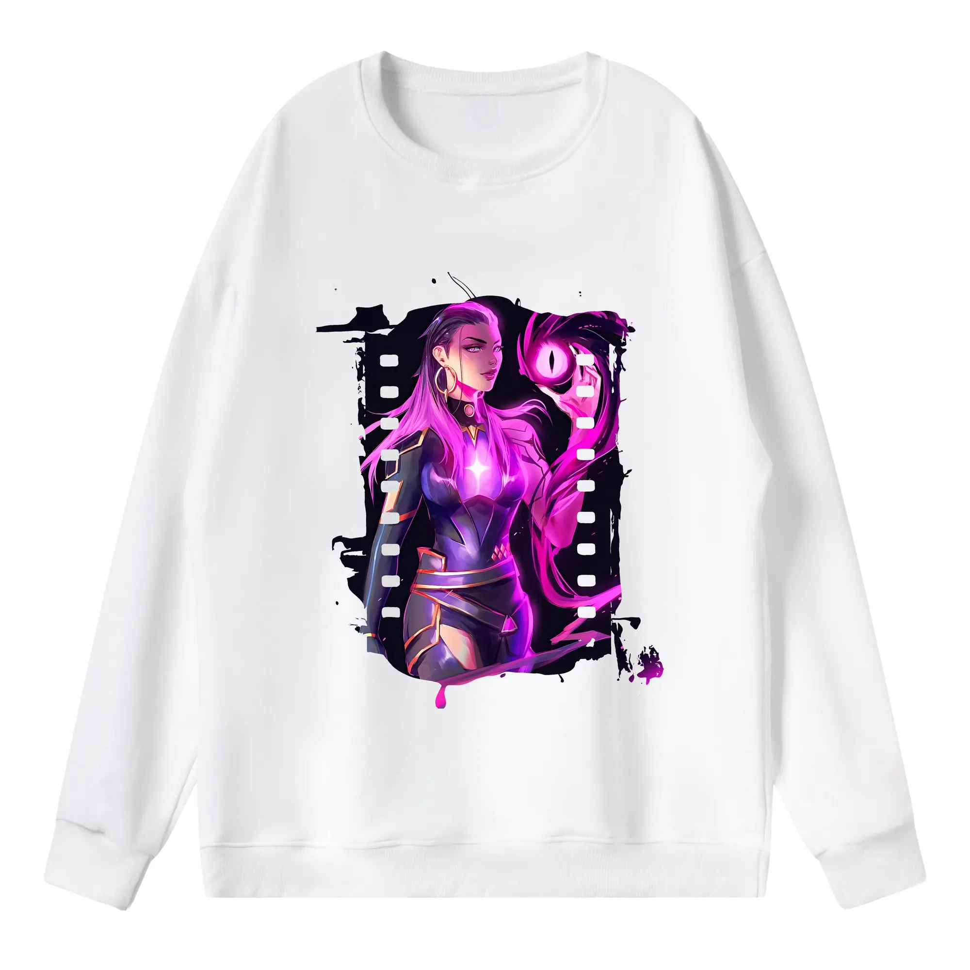 VALORANT グッズ,レイナ - 薄手 クルーネック スウェット 裏毛260g · ポリエステル 春秋向け カジュアル 男女兼用 · トレーナー デイリー スポーツ 散歩に最適