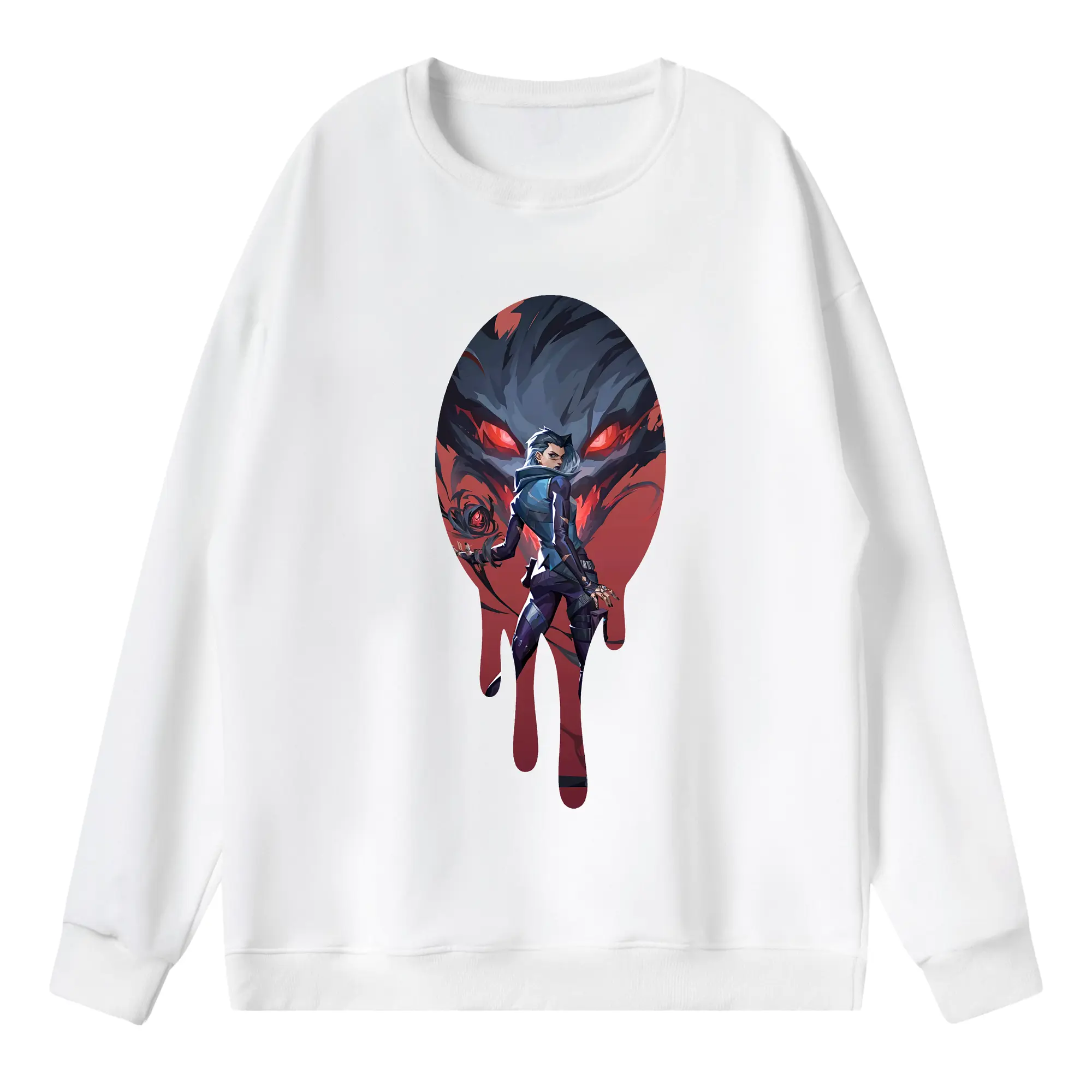 VALORANT グッズ,レイナ - 薄手 クルーネック スウェット 裏毛260g · ポリエステル 春秋向け カジュアル 男女兼用 · トレーナー デイリー スポーツ 散歩に最適