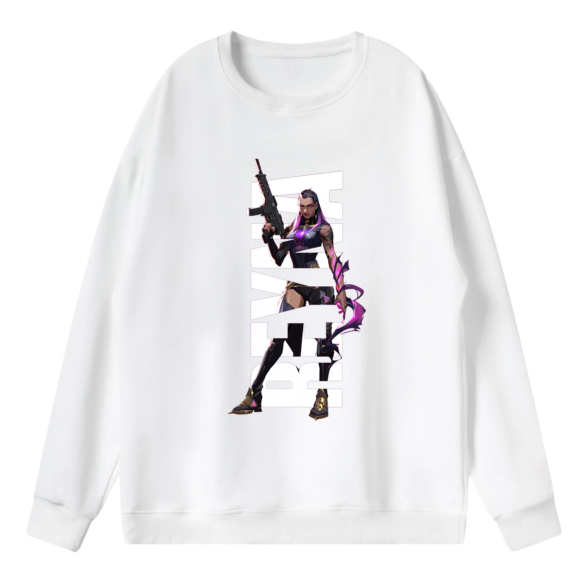 VALORANT グッズ,レイナ - 薄手 クルーネック スウェット 裏毛260g · ポリエステル 春秋向け カジュアル 男女兼用 · トレーナー デイリー スポーツ 散歩に最適