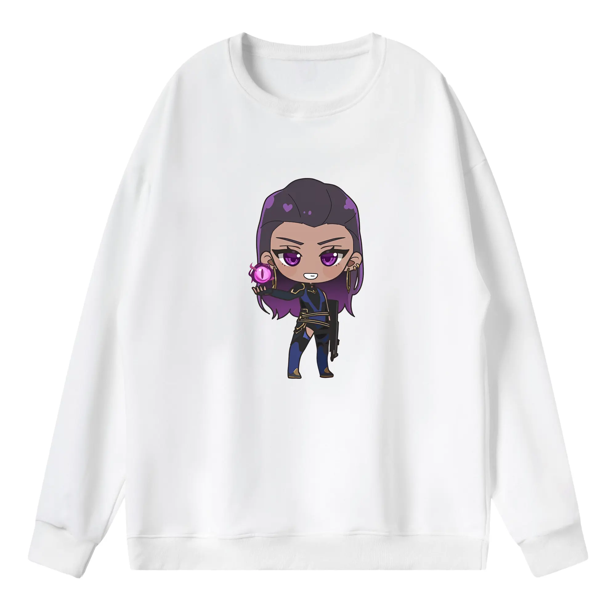 VALORANT グッズ,レイナ - 薄手 クルーネック スウェット 裏毛260g · ポリエステル 春秋向け カジュアル 男女兼用 · トレーナー デイリー スポーツ 散歩に最適